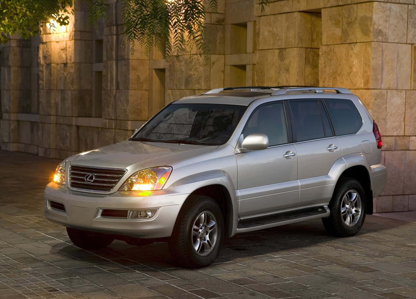 Lexus GX 460, silver, night, HD Desktop Wallpaper
