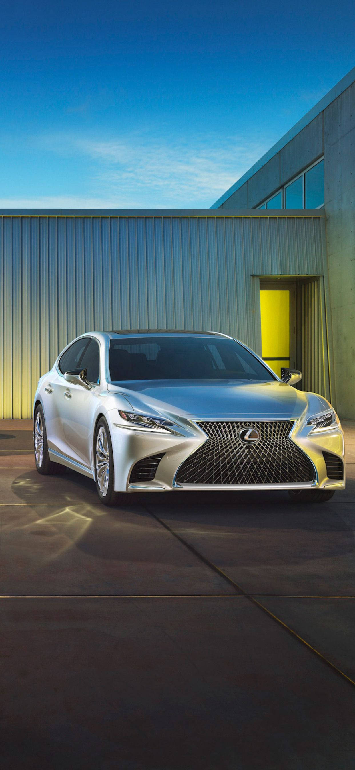 Lexus, silver, clear blue skies, 2K Phone Wallpaper