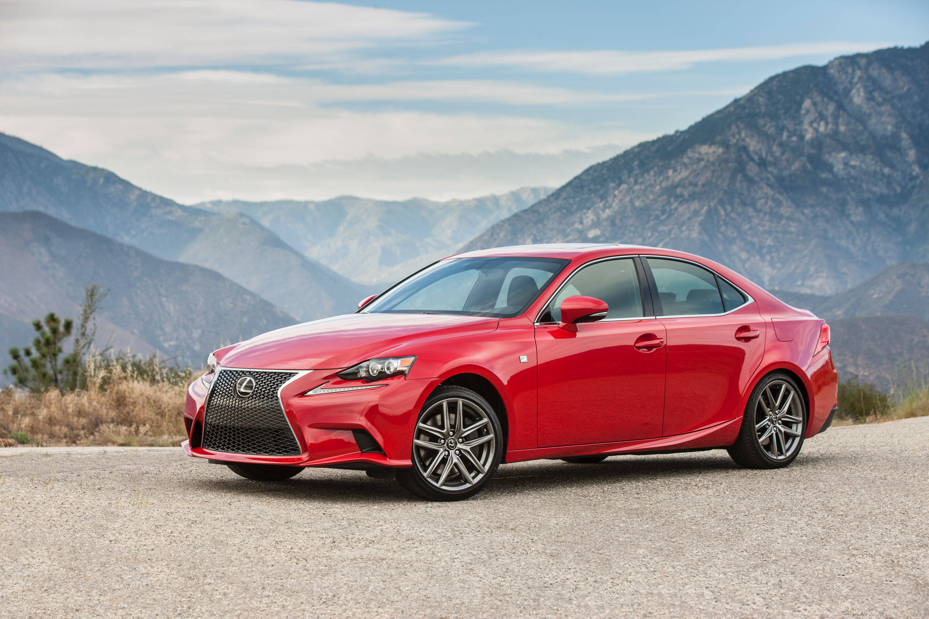 Lexus, red, sedan, 2K Desktop Wallpaper
