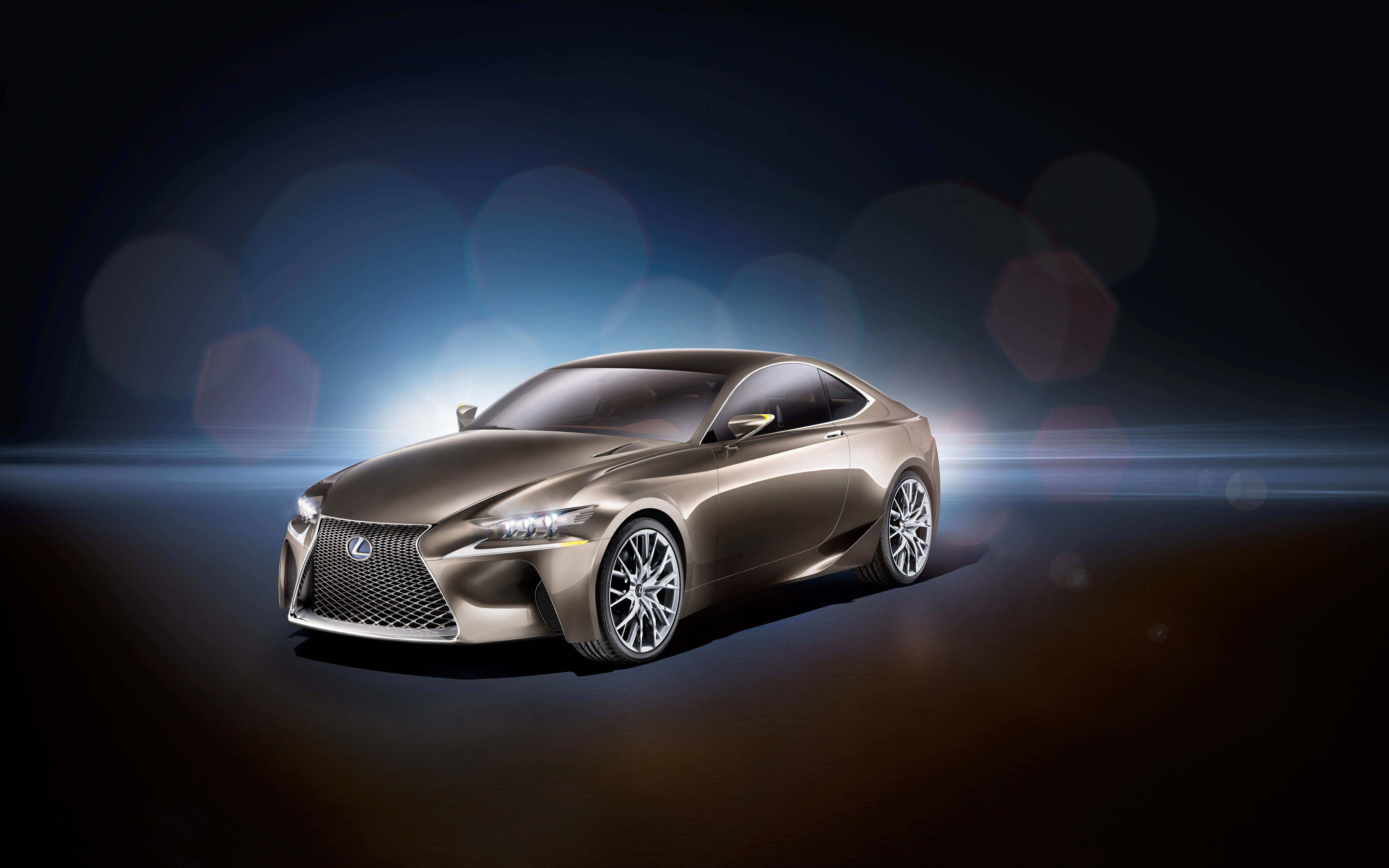 Lexus, futuristic Lexus car, gold, 2K Desktop Wallpaper