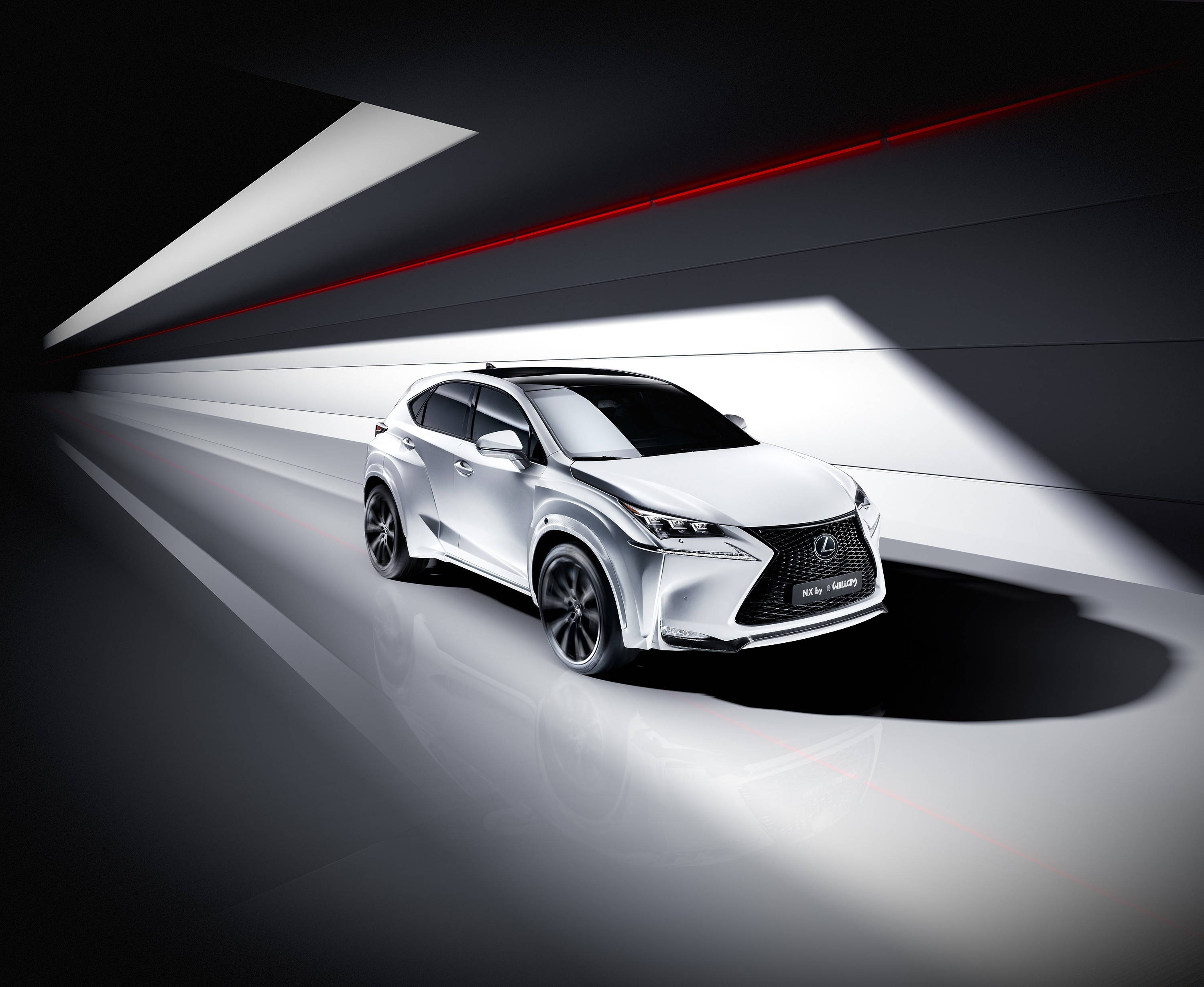 Lexus, SUV, futuristic tunnel, 2K Desktop Wallpaper