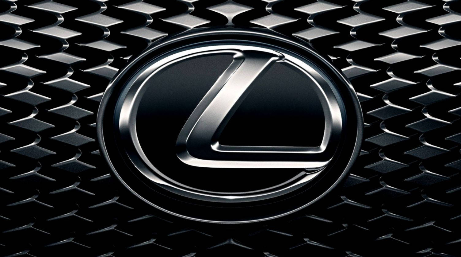 Lexus Logo, chrome, black diamond-plate grille, HD Desktop Wallpaper