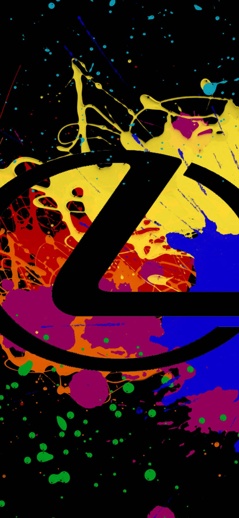 Lexus Logo, paint splatter, black letter Z, HD Phone Wallpaper