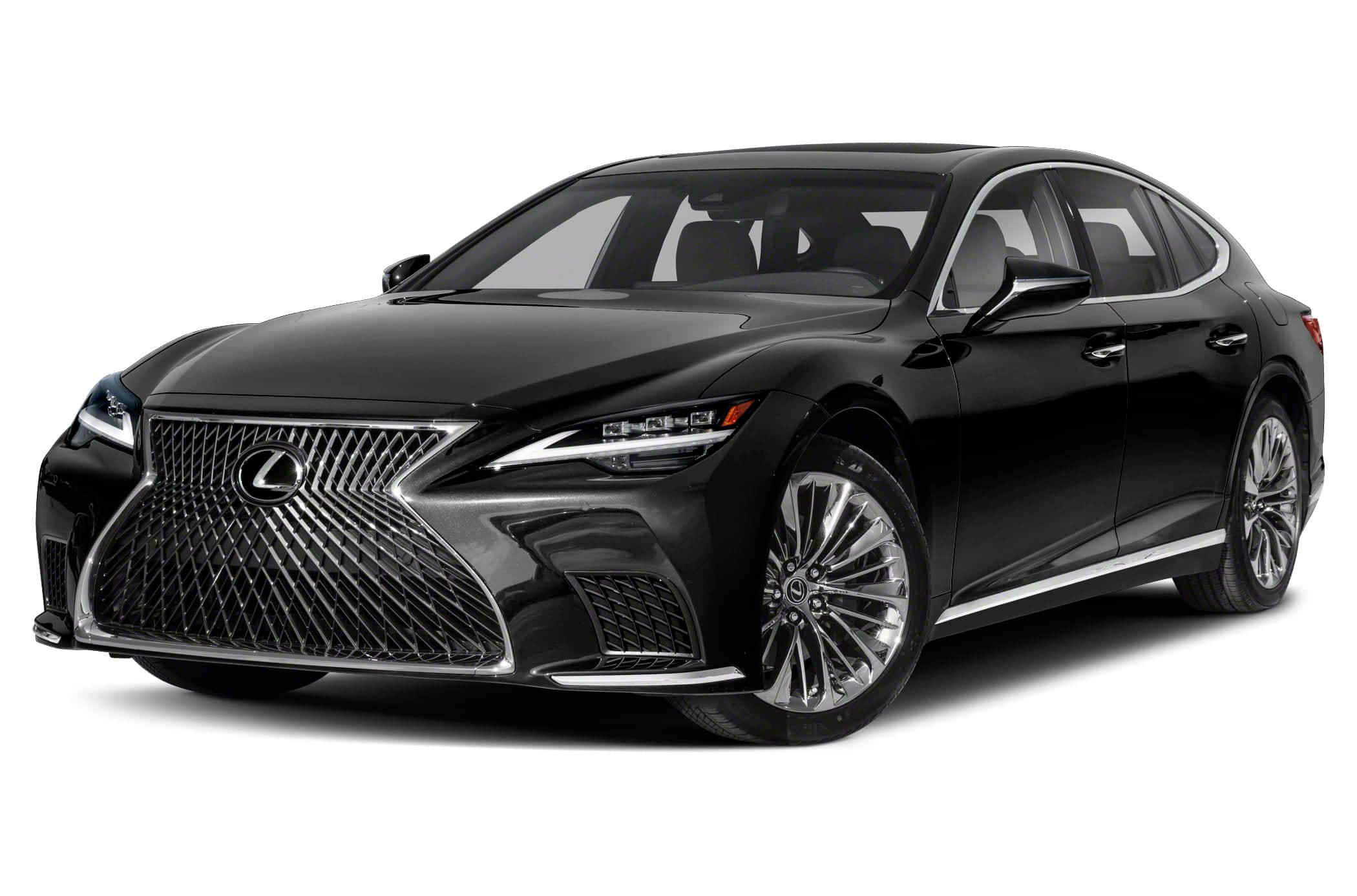 Lexus LS 500, black, chrome accents, Full HD Desktop Wallpaper