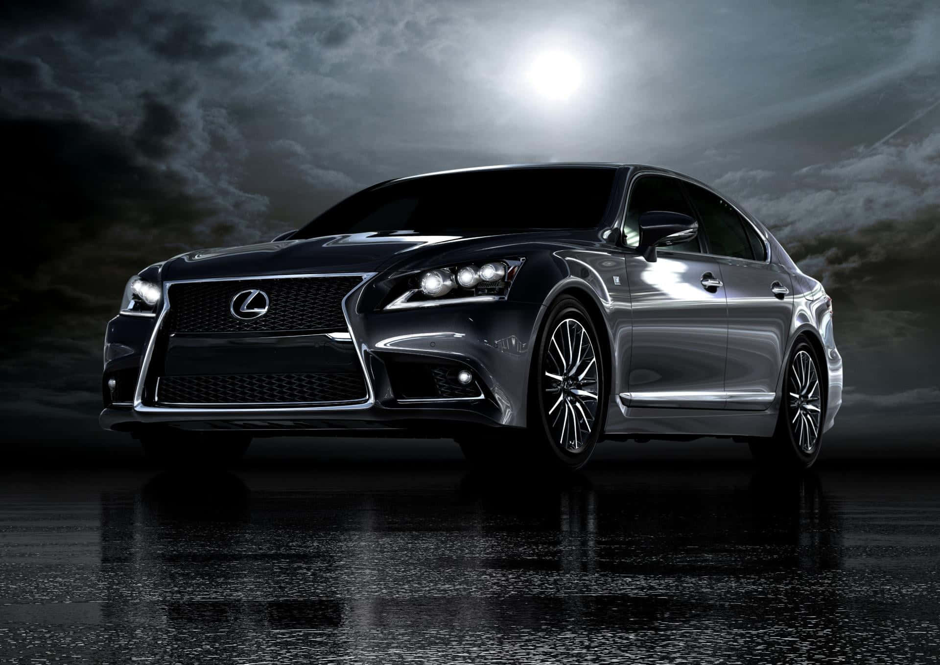 Lexus LS 500, silver, moon, Full HD Desktop Wallpaper