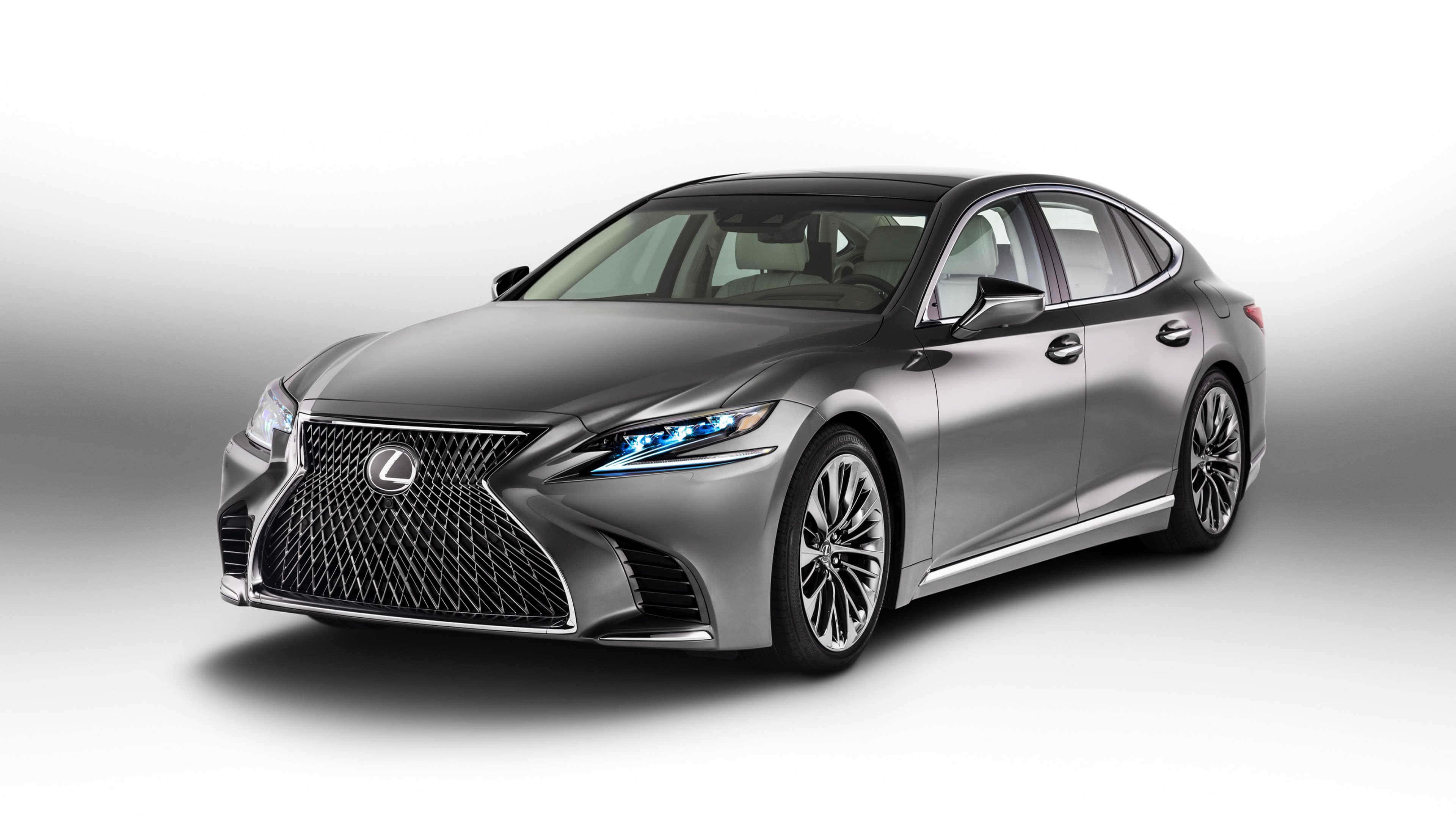 Lexus LS, sleek silver, sharp lines, 4K Desktop Wallpaper