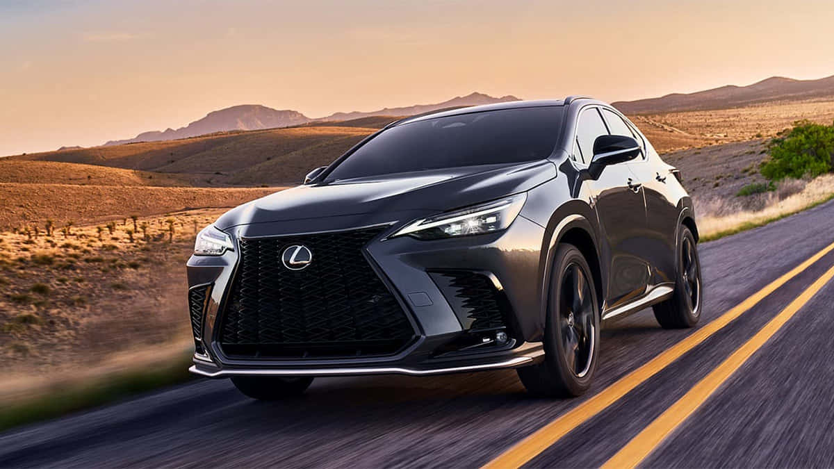 Lexus NX, black, desert highway, SD Desktop Wallpaper