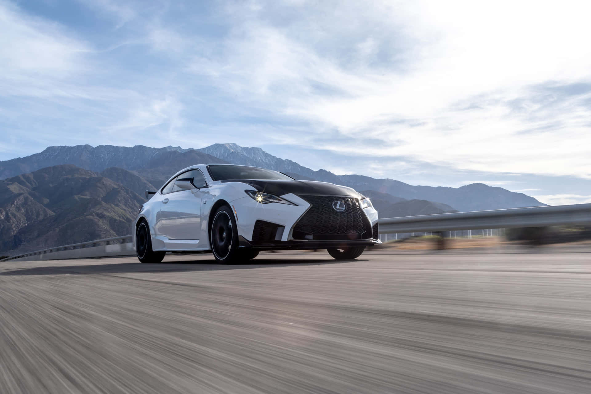 Lexus RC F, white, mountain highway, Full HD Desktop Wallpaper