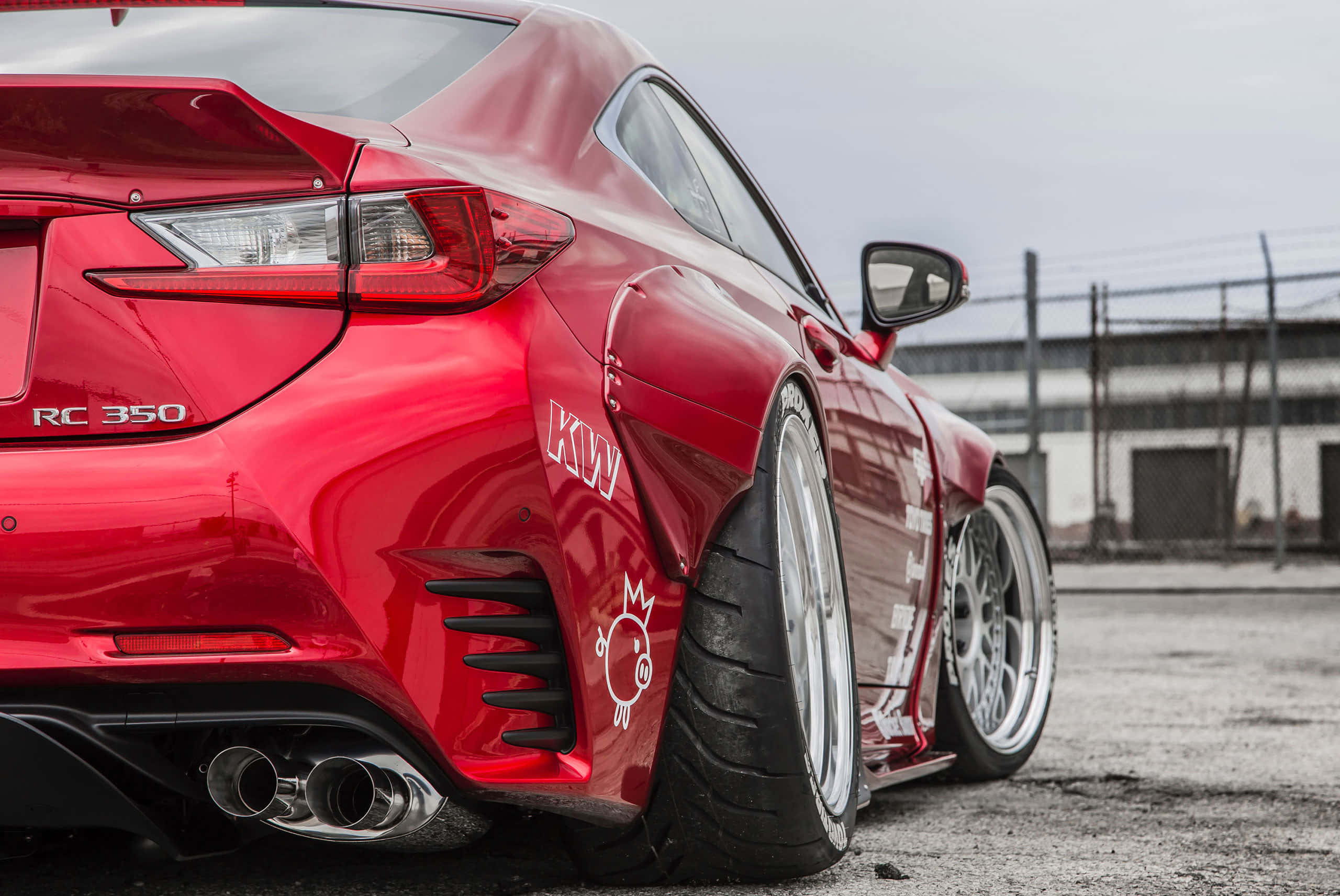 Lexus RC 350, glossy red, widebody kit, 2K Desktop Wallpaper