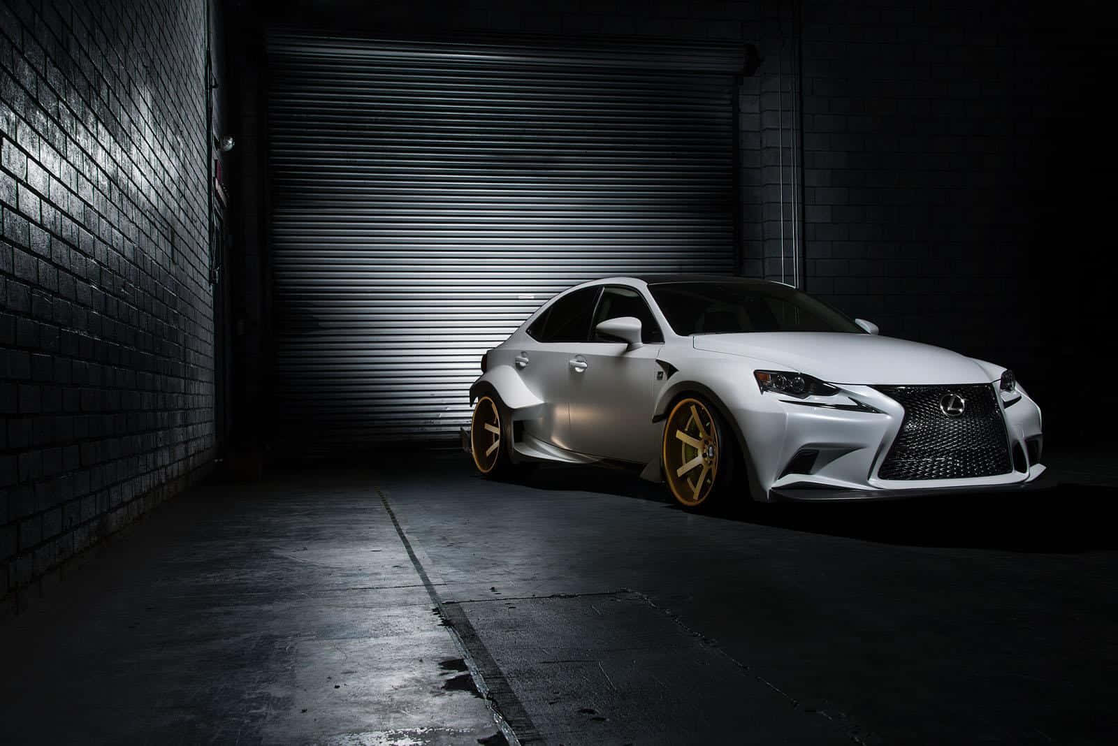 Lexus RC, white, gold rims, HD Desktop Wallpaper