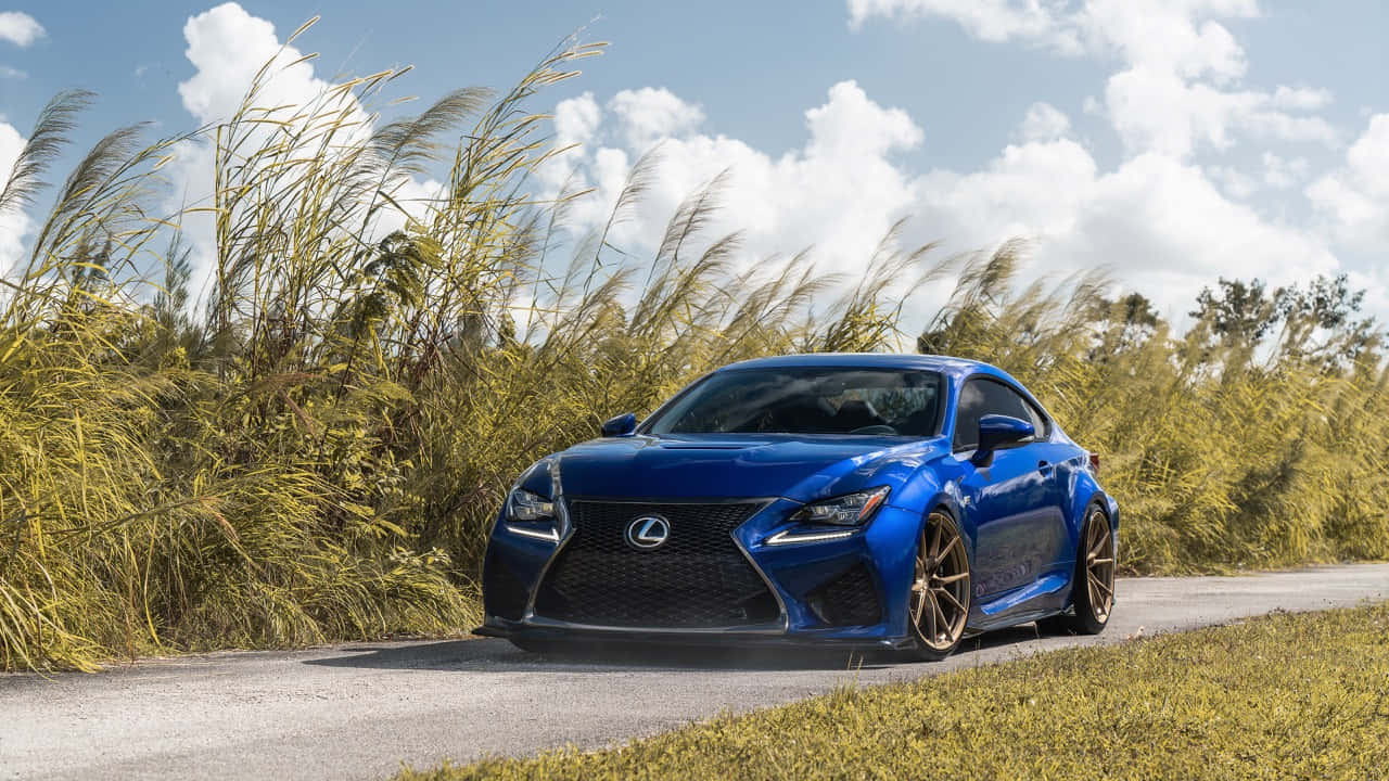 Lexus RC, vibrant blue, gravel road, HD Desktop Wallpaper