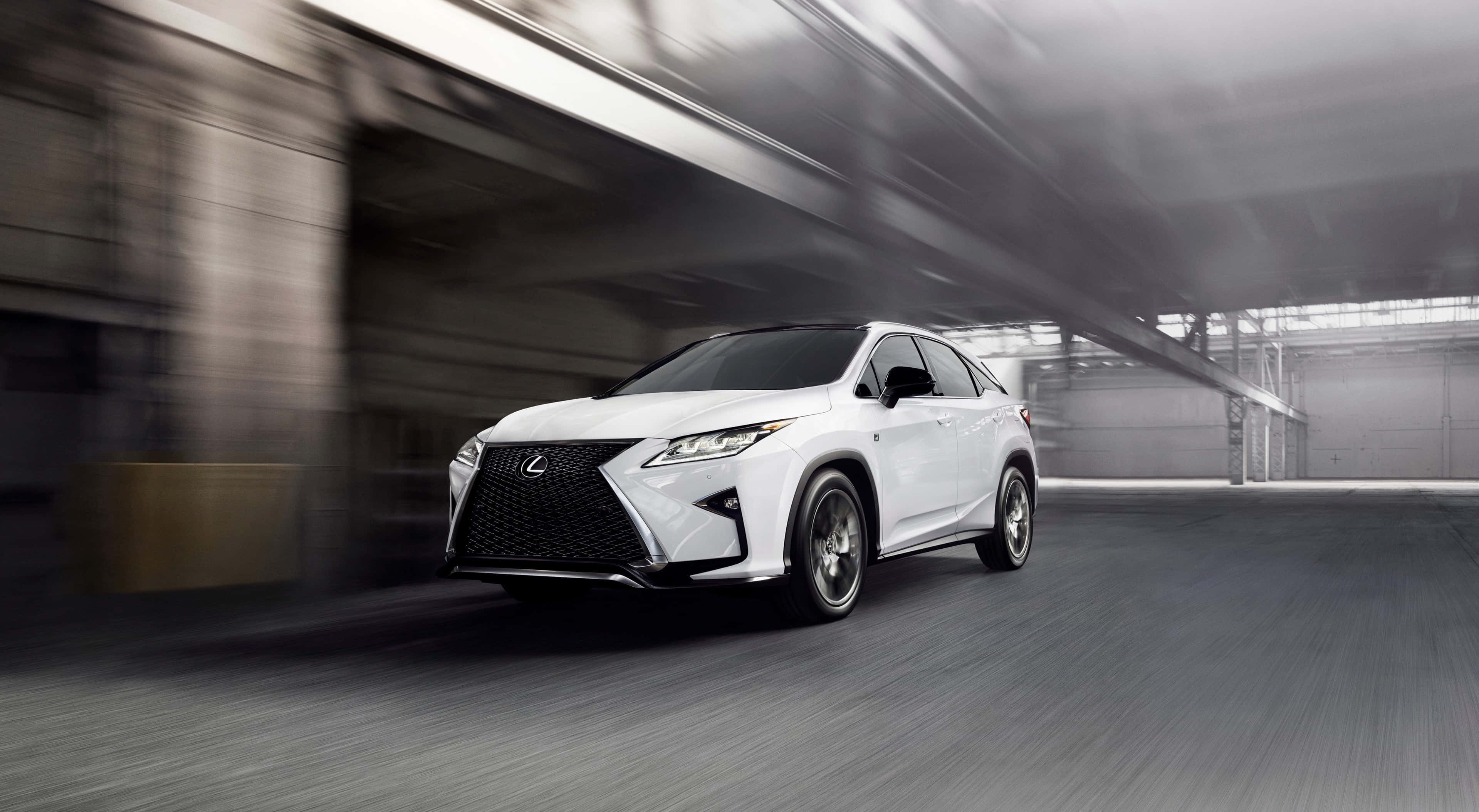 Lexus RX, white, industrial garage, 2K Desktop Wallpaper