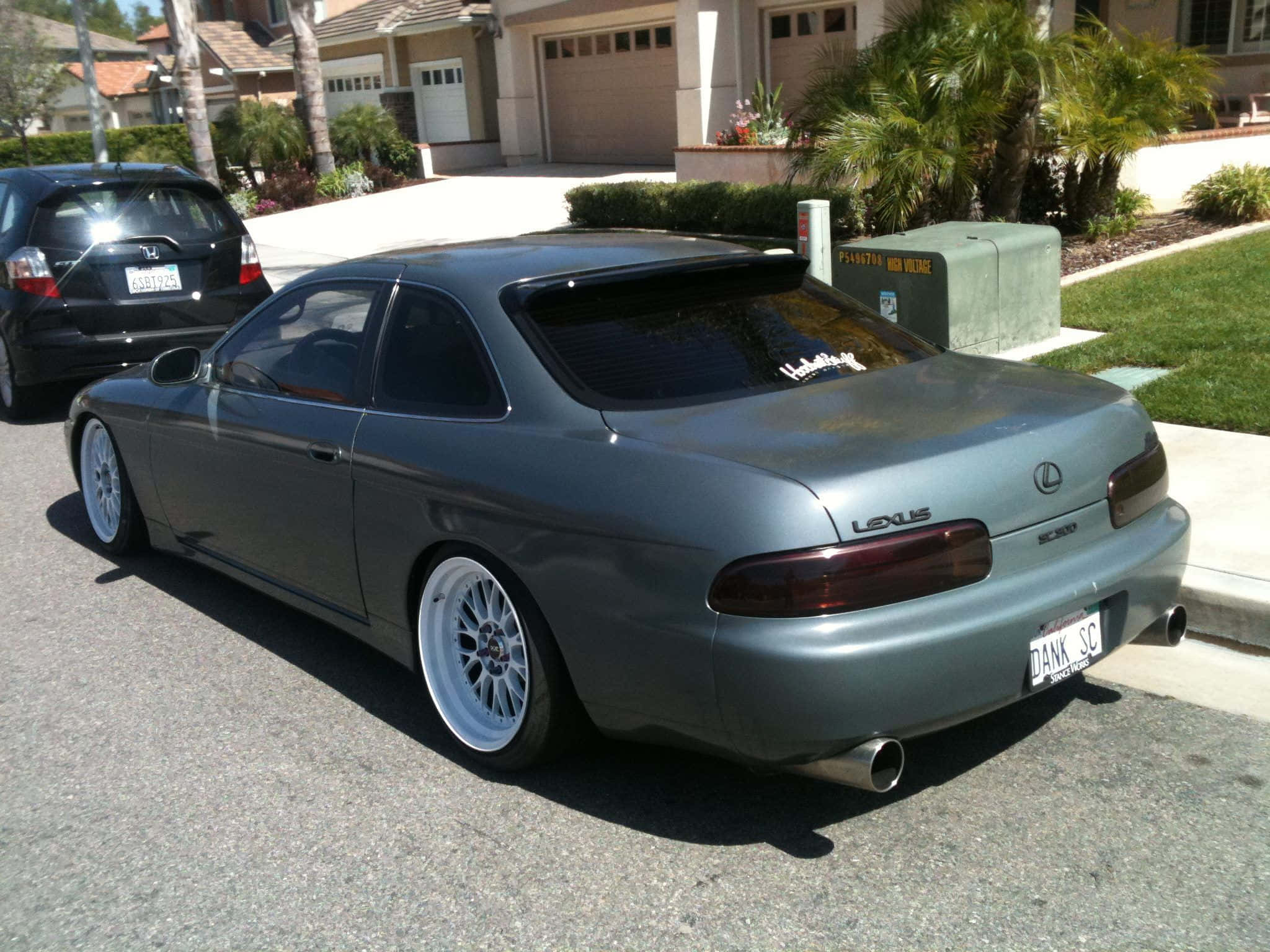 Lexus SC 300, matte gray, custom white wheels, Full HD Desktop Wallpaper