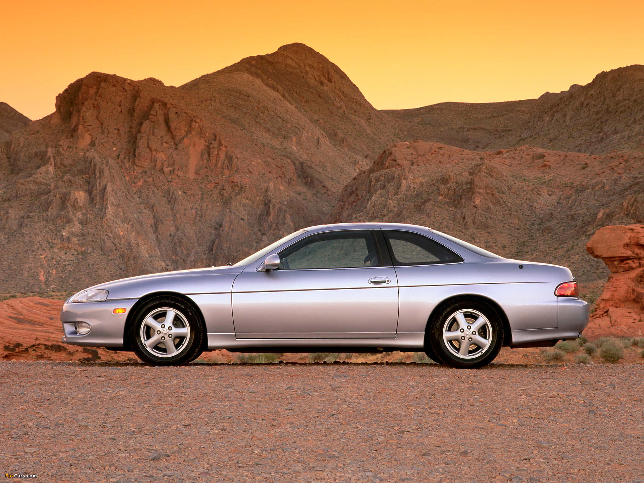 Lexus SC 300, silver, desert road, Full HD Desktop Wallpaper