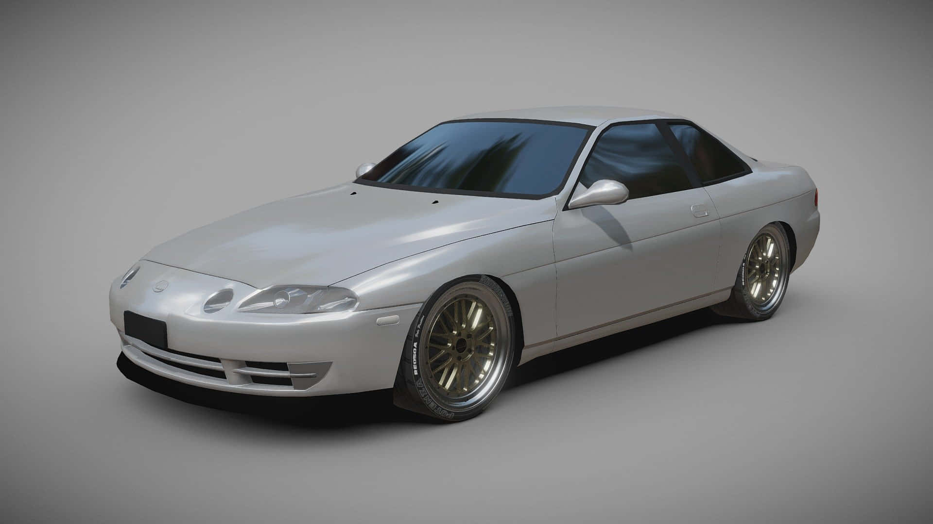 Lexus SC 300, silver, gold rims, Full HD Desktop Wallpaper