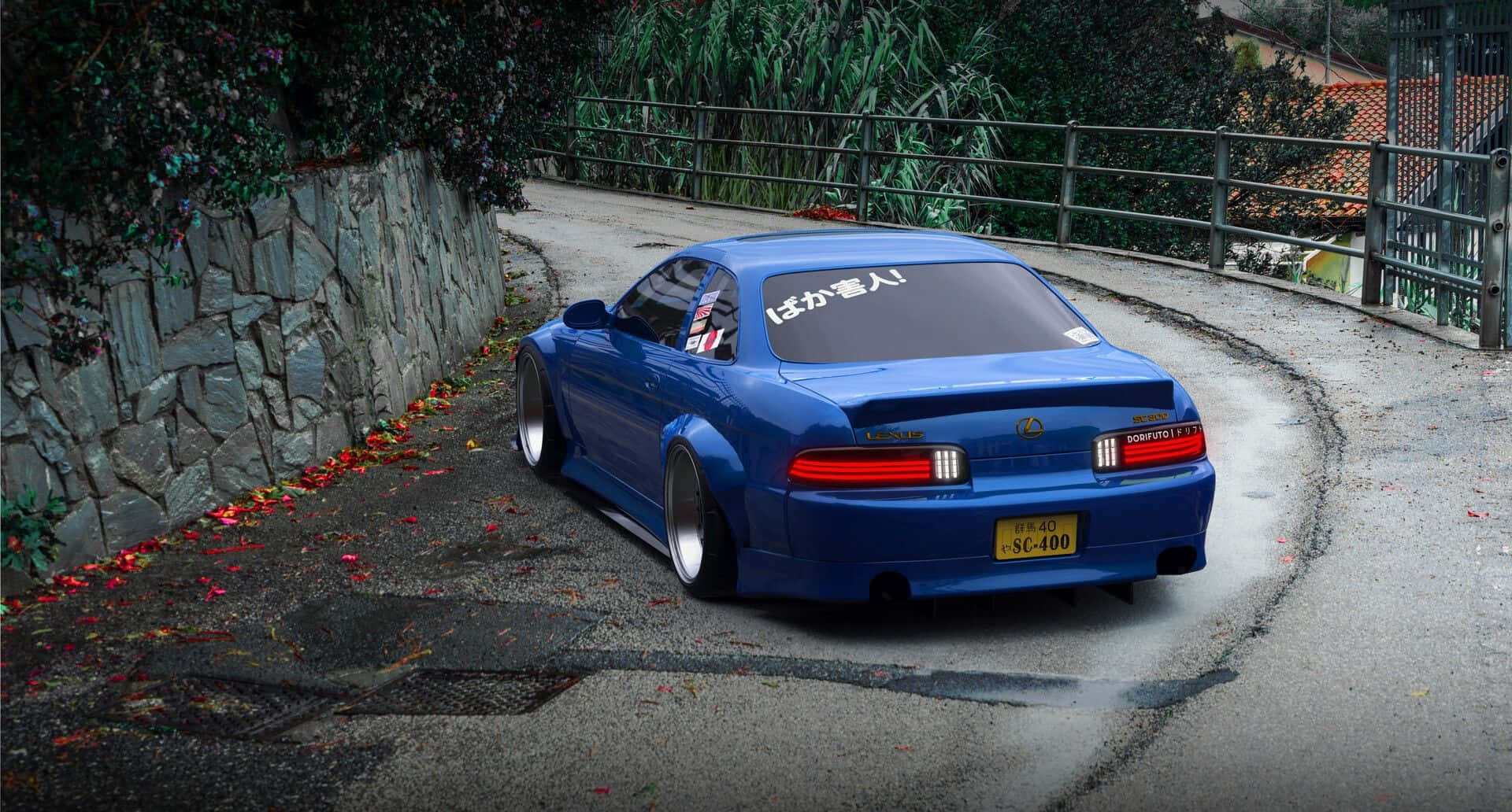 Lexus SC 300, vibrant blue, wide wheels, Full HD Desktop Wallpaper