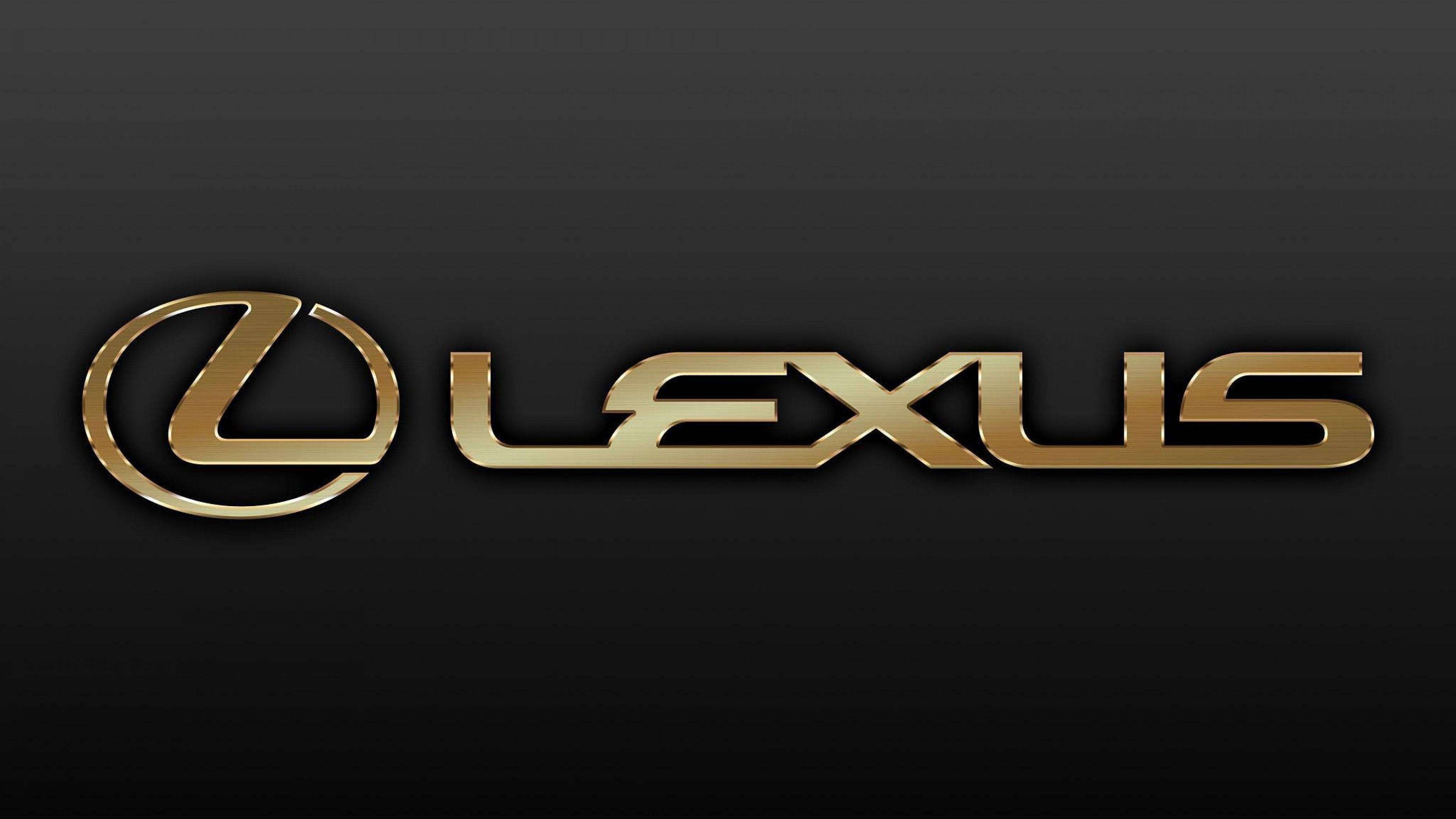 Lexus, gold Lexus logo, metallic sheen, 4K Desktop Wallpaper