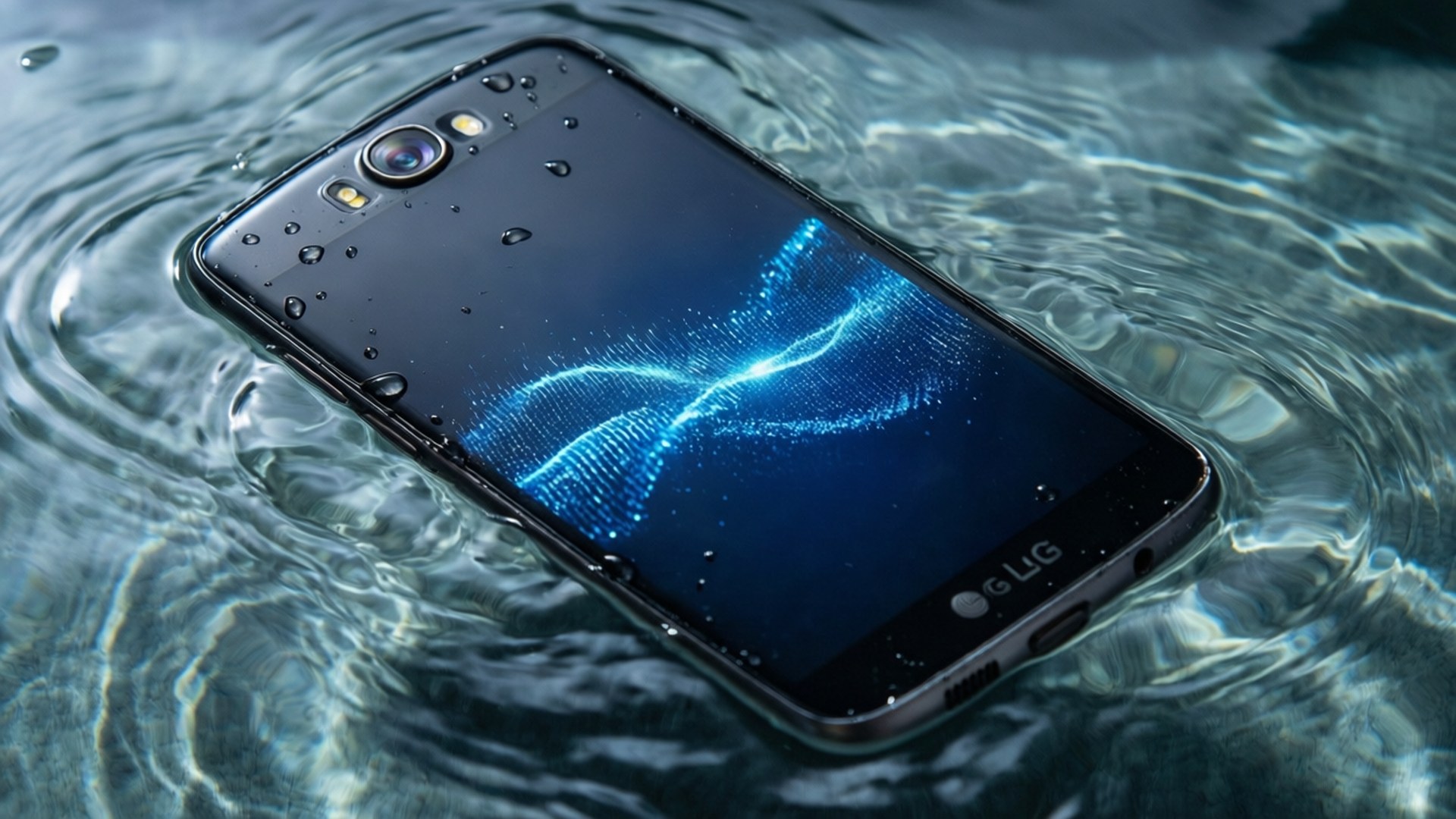 LG G3, underwater, blue digital wave, Full HD Desktop Wallpaper