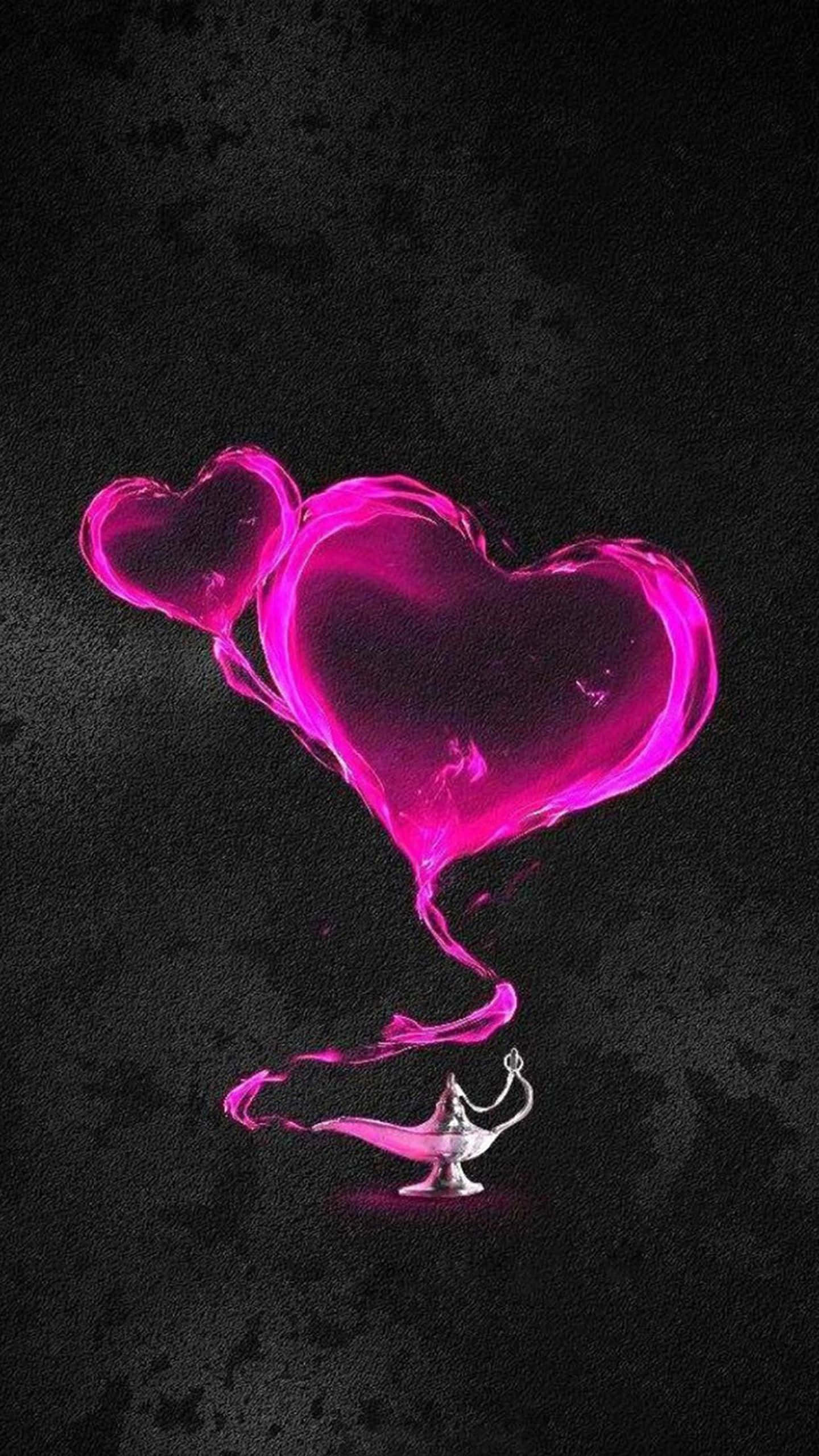 LG G4, pink heart, magenta heart-shaped smoke, 2K Phone Wallpaper