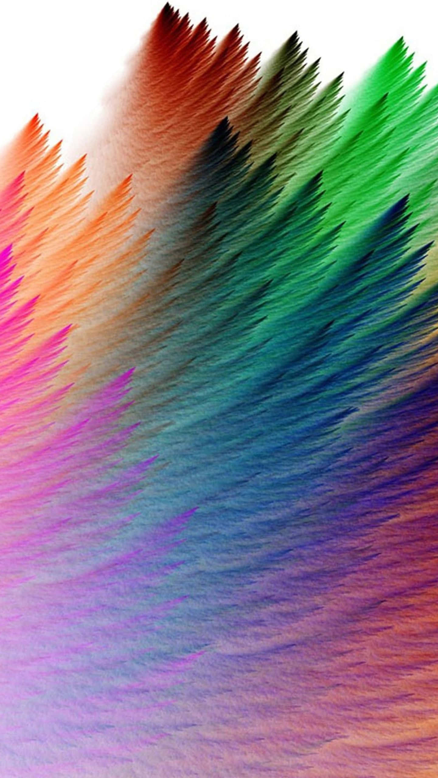 LG G4, rainbow, feathers, 2K Phone Wallpaper