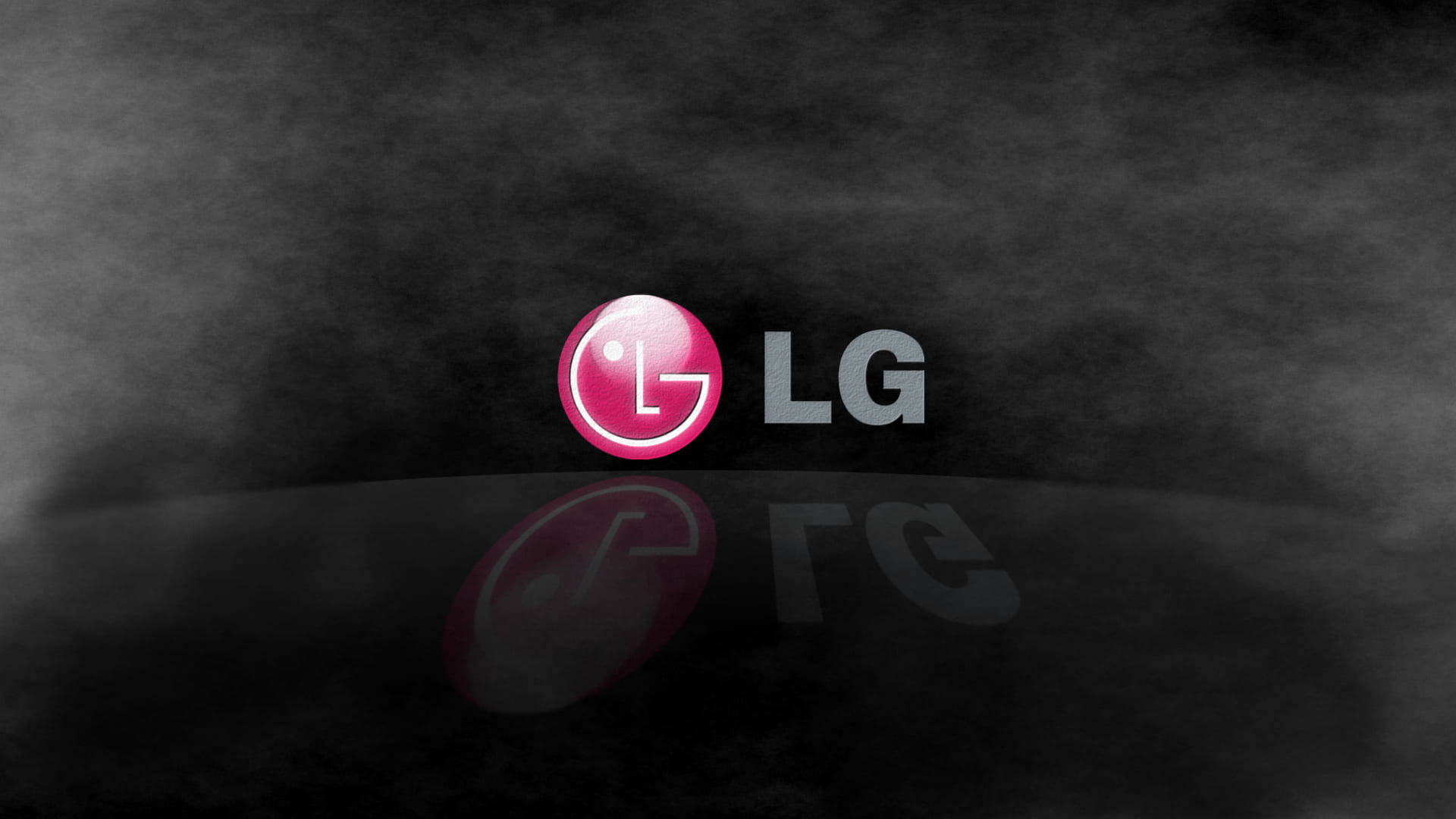 LG TV Logo, glowing pink, dark smoky surface, Full HD Desktop Wallpaper