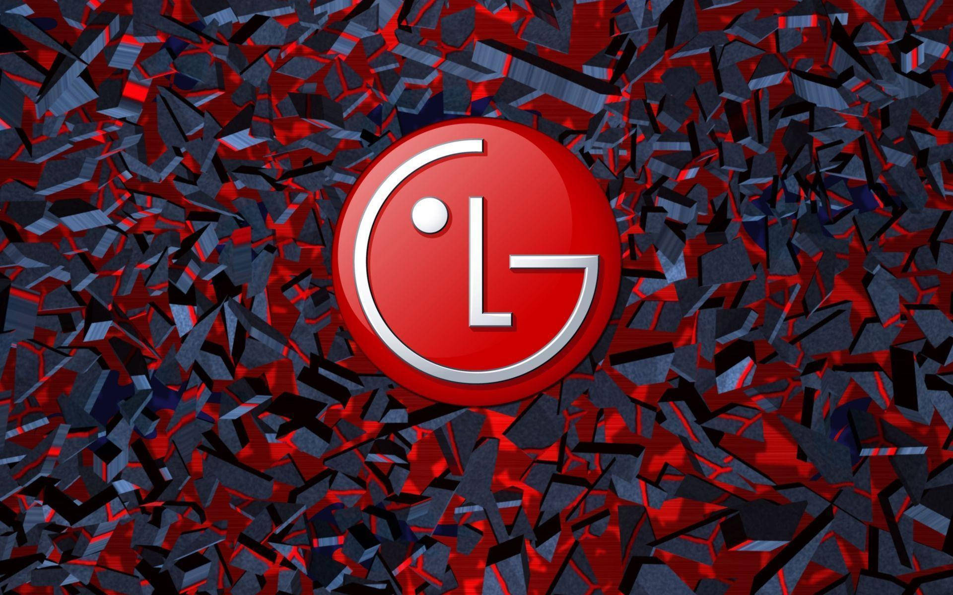 LG TV Logo, glossy red, shattered red and black geometric background, Full HD Desktop Wallpaper