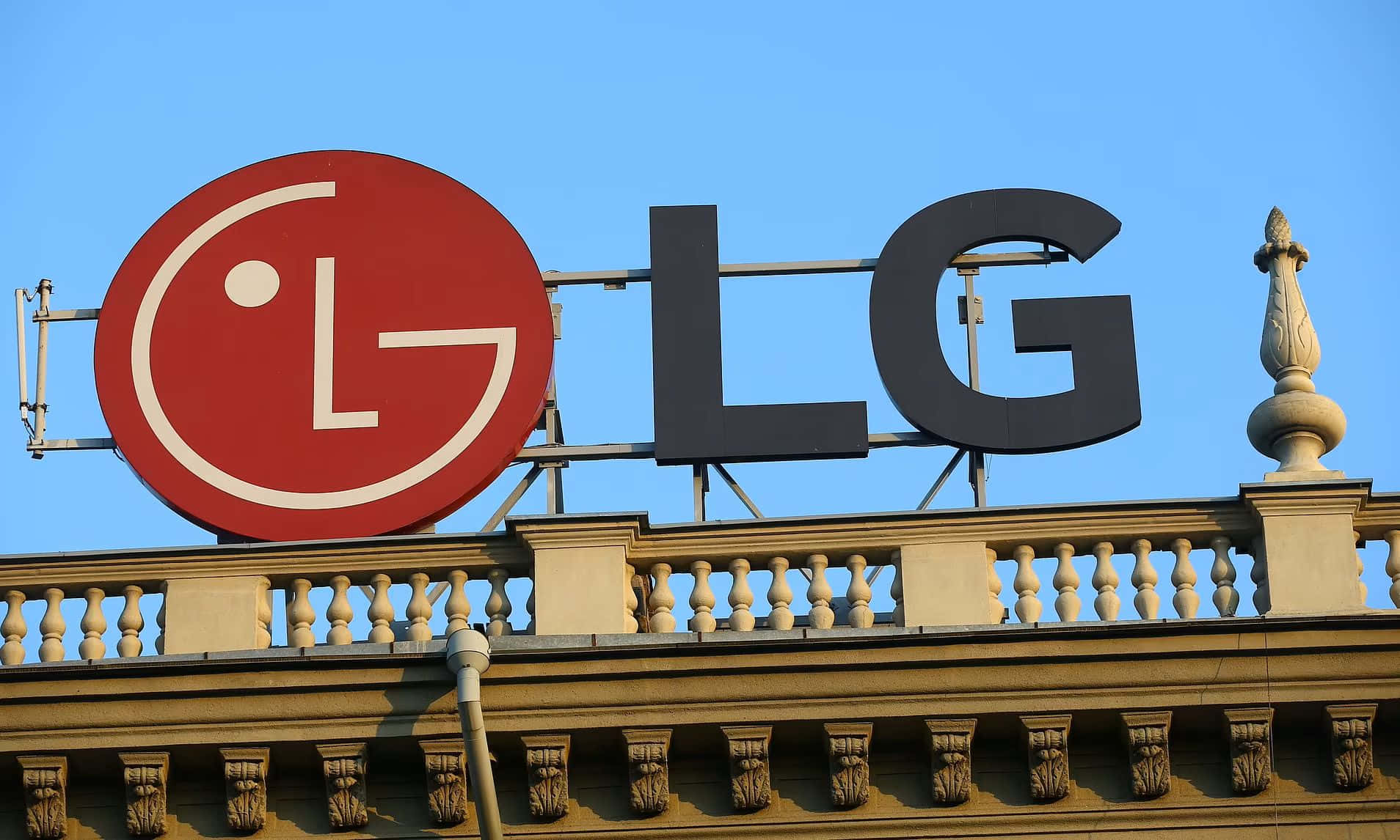 L G Logo, building facade, classical stone building, HD Desktop Wallpaper