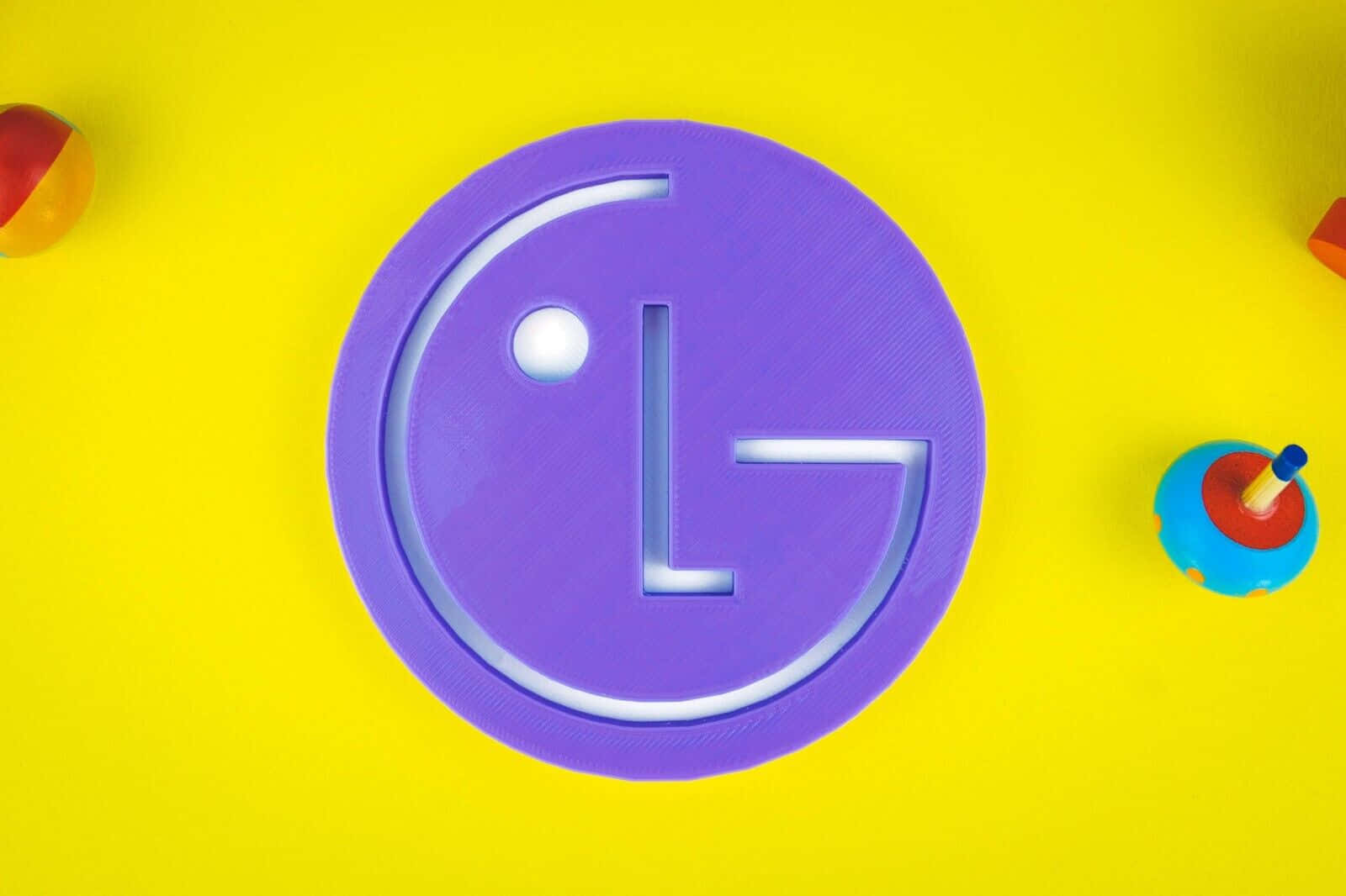 LG logo, purple, yellow background, HD Desktop Wallpaper