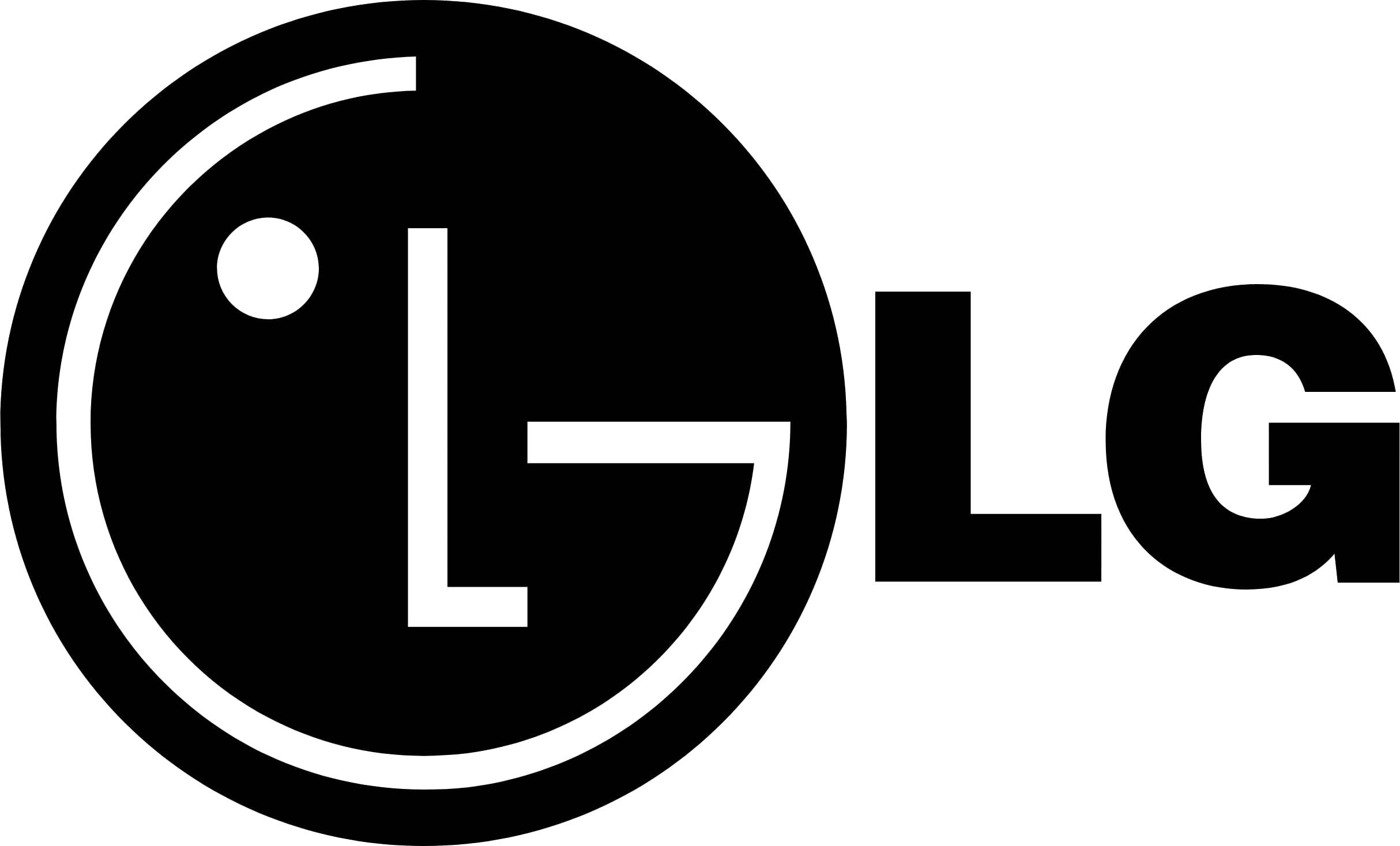 LG TV Logo, black and white, stylized circular emblem, Full HD Desktop Wallpaper