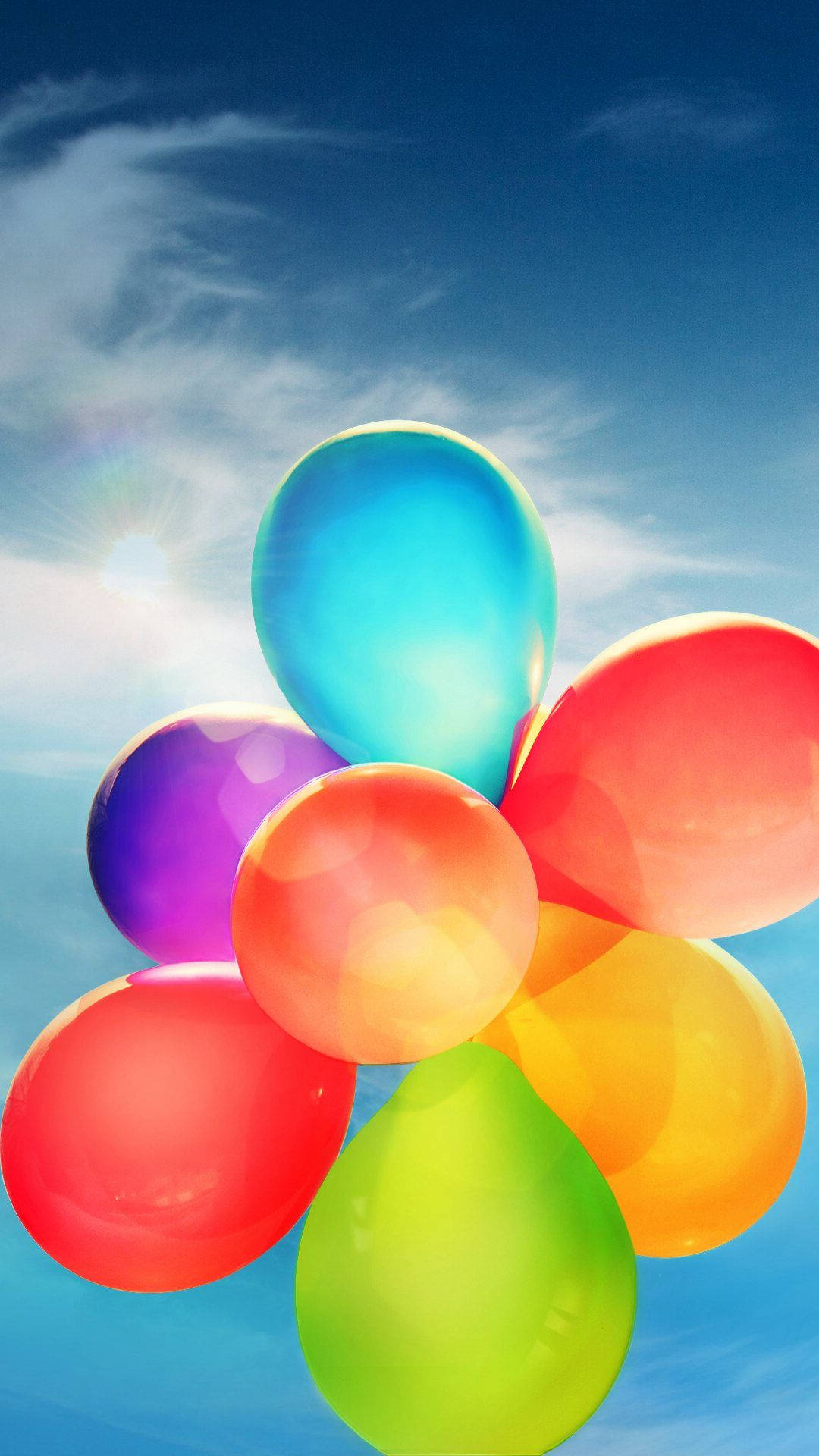 LG Phone, colorful balloons, rainbow balloons, Full HD Phone Wallpaper