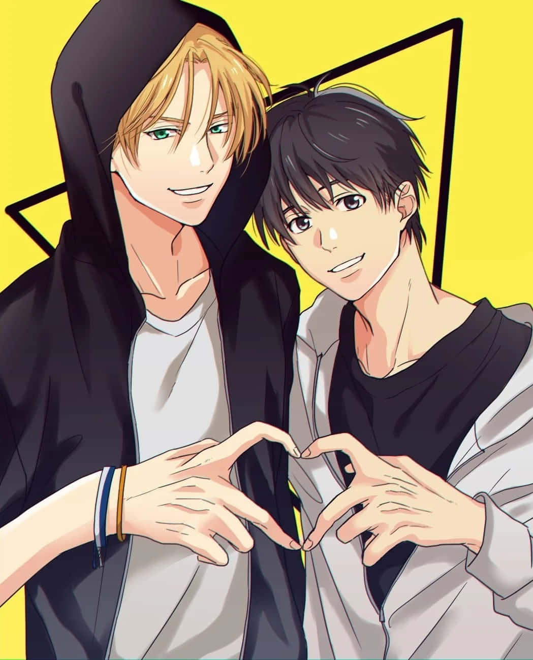 LGBT+ Anime couple, two anime boys, hoodies, HD Phone Wallpaper