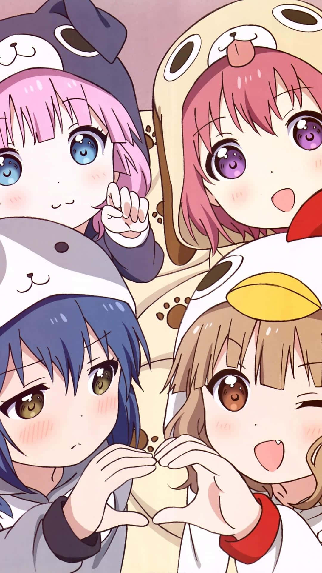 Lgbt Anime, anime girls, animal hoodies, Full HD Phone Wallpaper