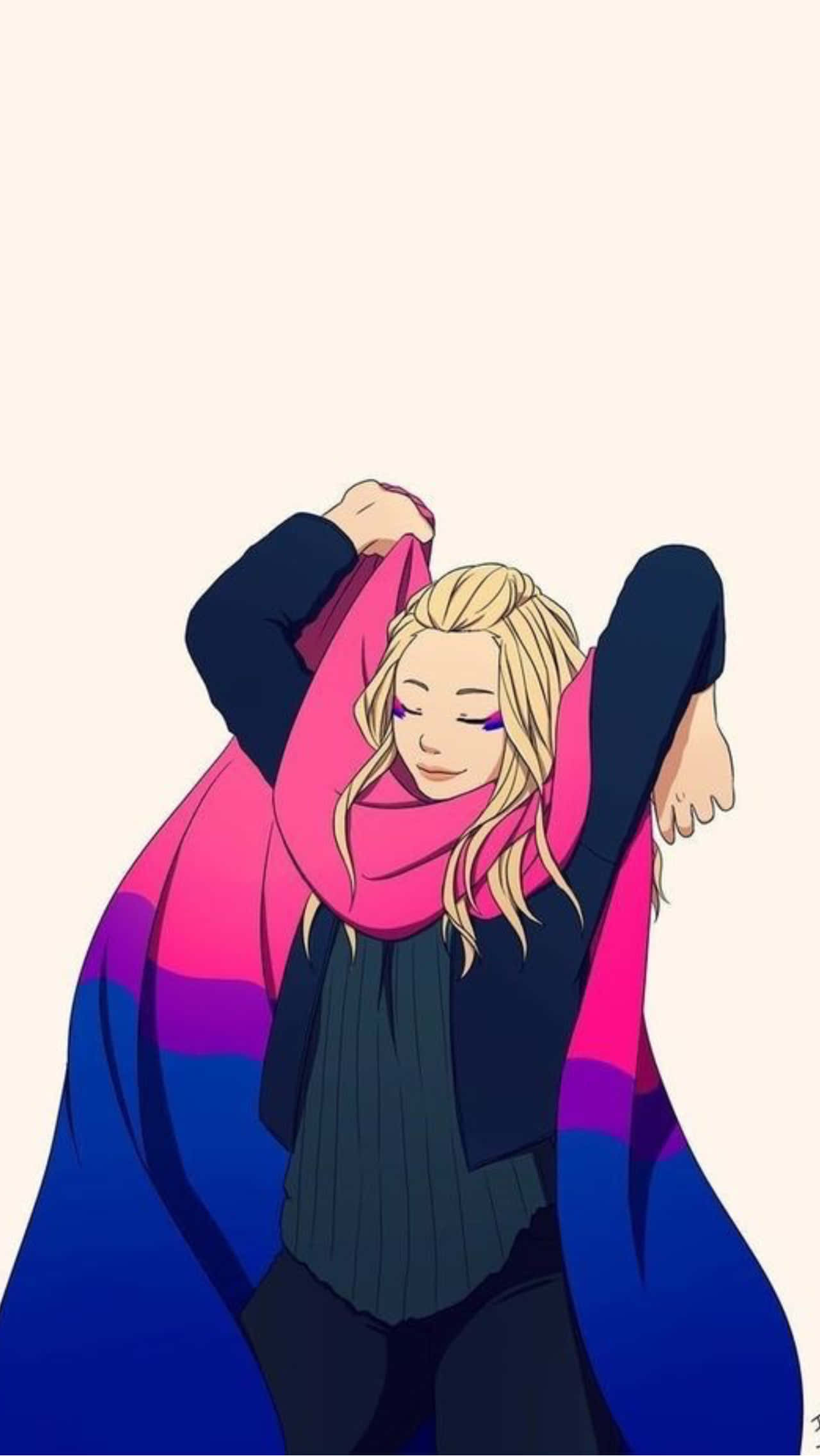 LGBT Couples Celebrating Pride, anime girl, blonde hair, Full HD Phone Wallpaper