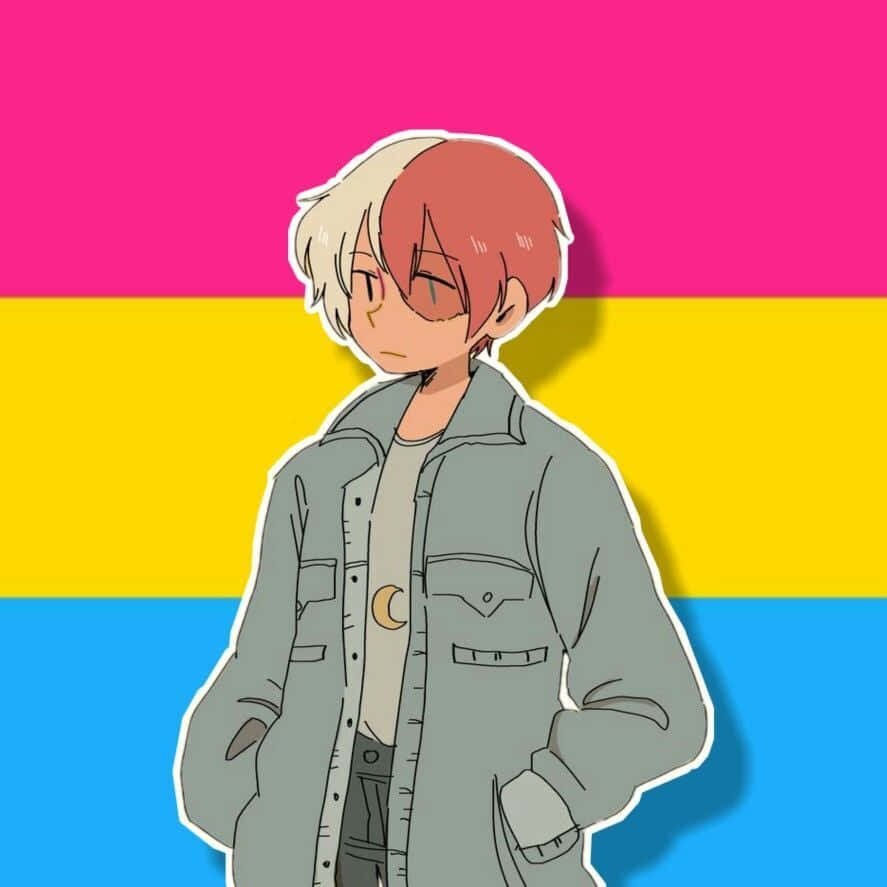 Love is Love - Celebrating LGBT Anime, pansexual flag, red hair, SD Desktop Wallpaper