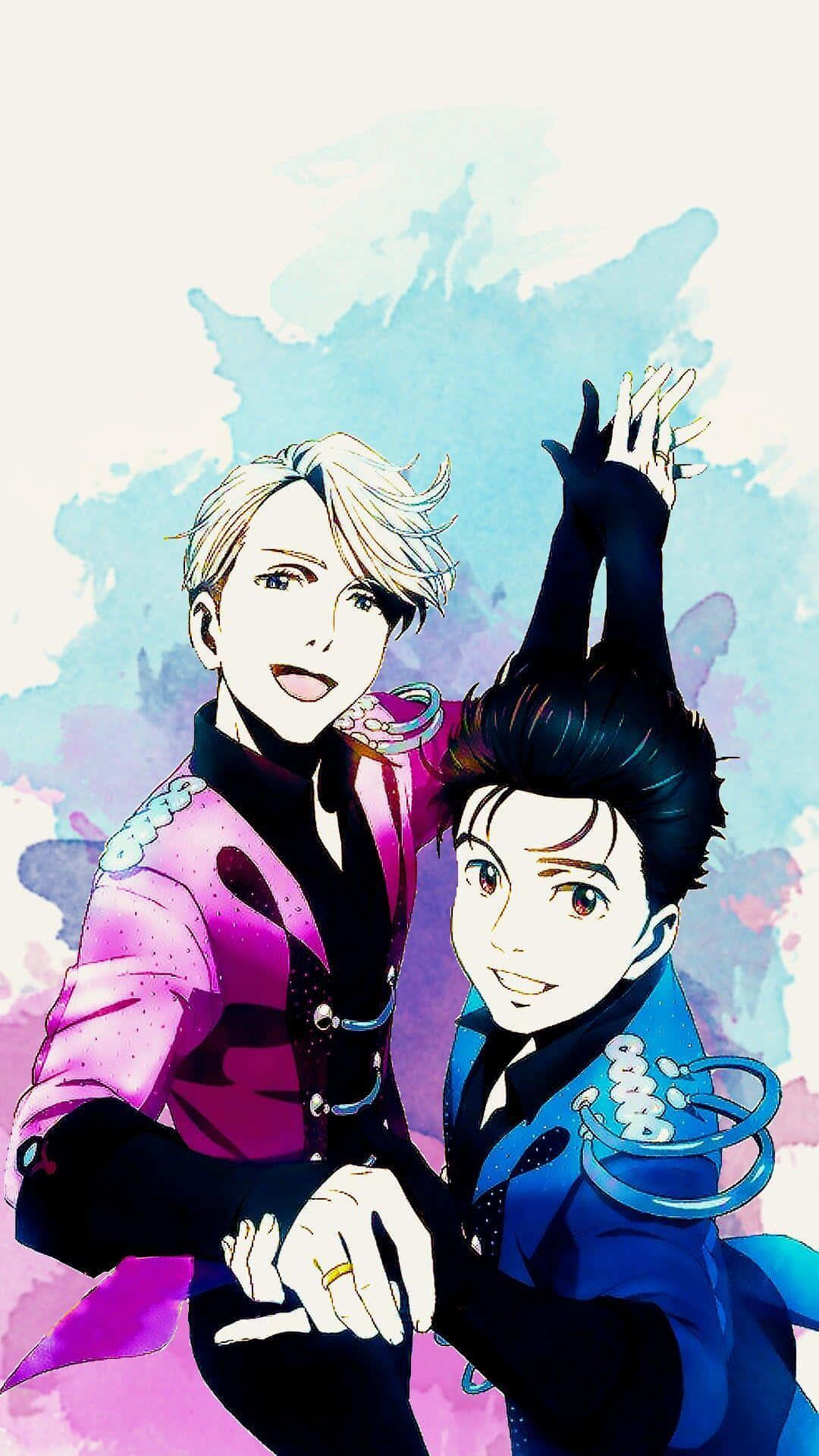 Lgbt Anime, anime ice skaters, vibrant costumes, Full HD Phone Wallpaper