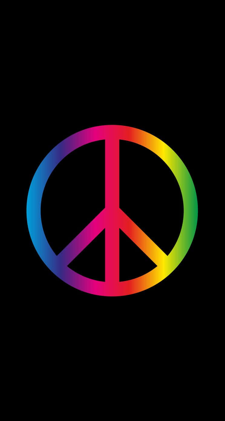 Lgbt Flag, rainbow gradient, peace symbol, HD Phone Wallpaper