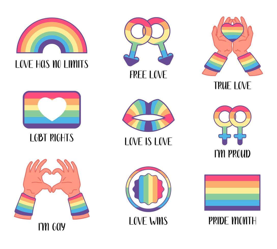 rainbow-themed icons, LGBTQ+ pride, Love Has No Limits, SD Desktop Wallpaper