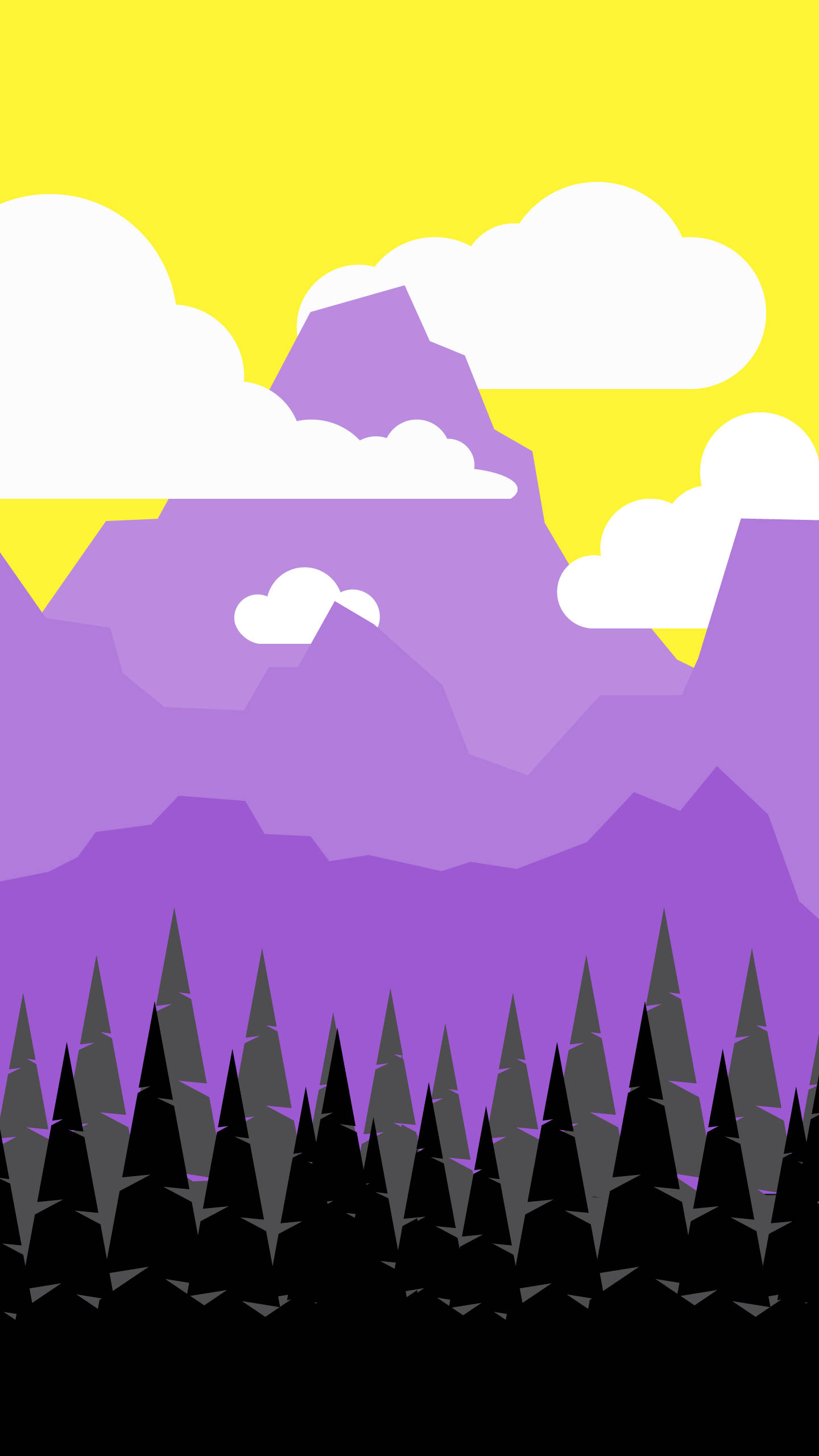 Nonbinary, vibrant yellow sky, white clouds, 2K Phone Wallpaper