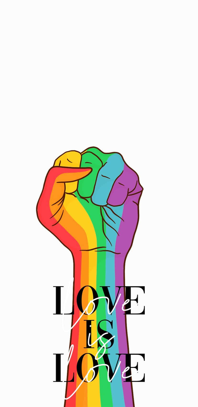 LGBT, rainbow-colored, raised fist, HD Phone Wallpaper