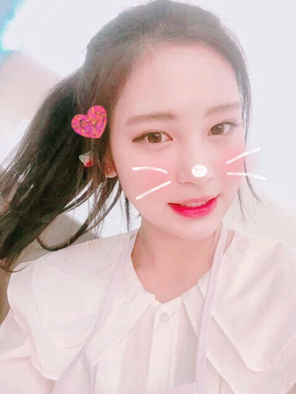 Lia, pink heart hair clip, cat filter effects, HD Phone Wallpaper