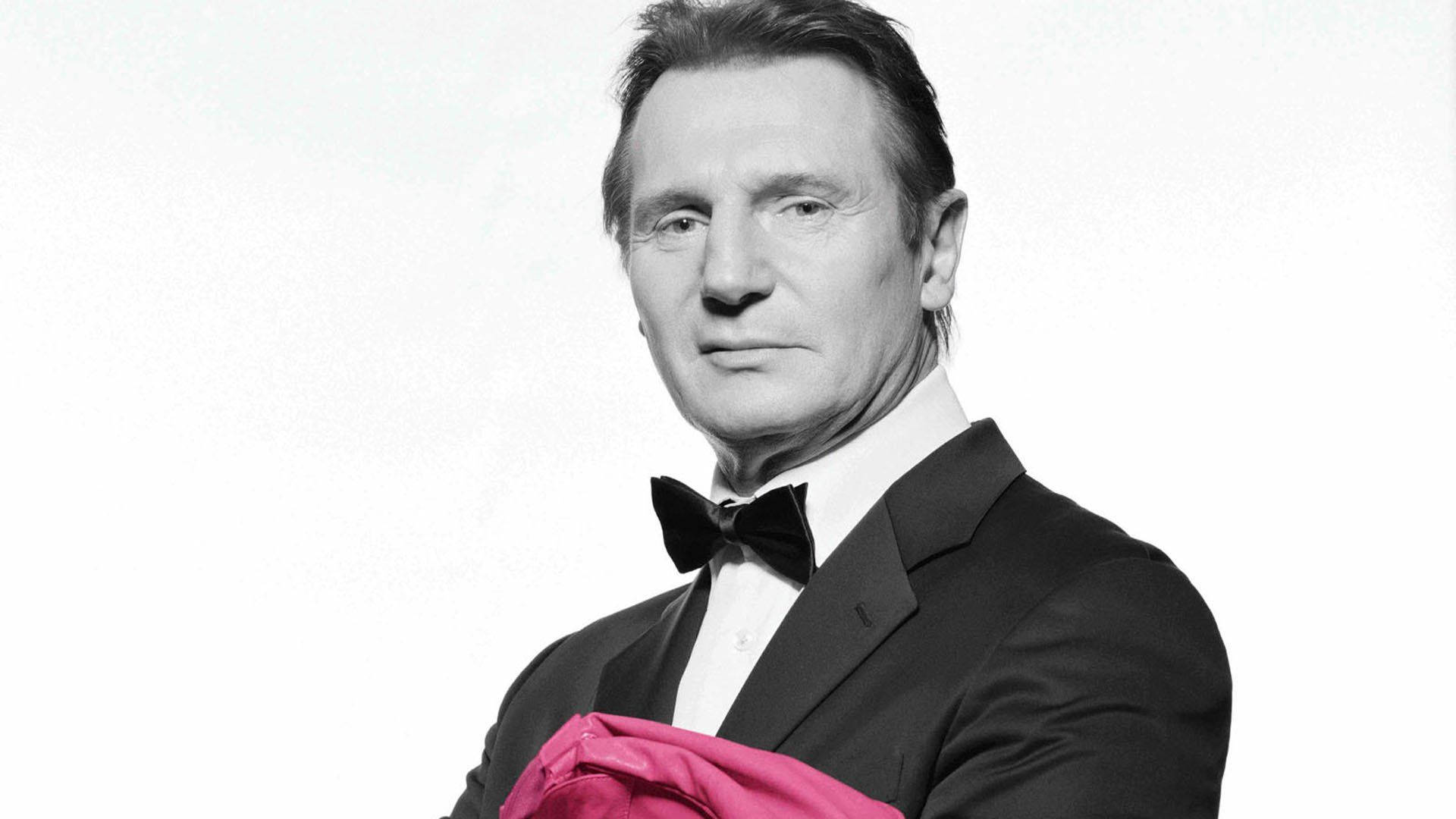 Liam Neeson, Hardpowder, black tuxedo, Full HD Desktop Wallpaper