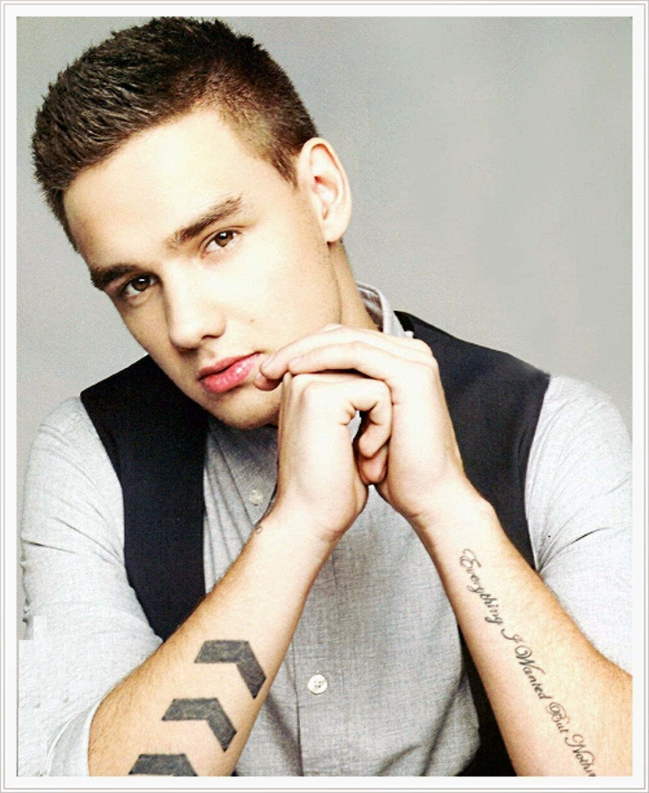 Liam Payne, short dark hair, tattoos, HD Phone Wallpaper