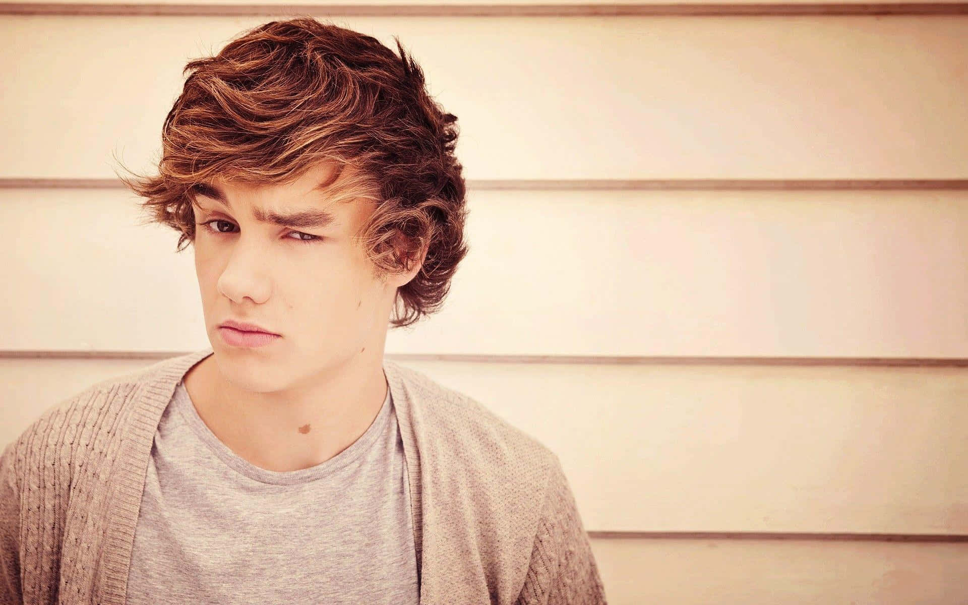 Liam Payne, tousled brown hair, thoughtful expression, Full HD Desktop Wallpaper