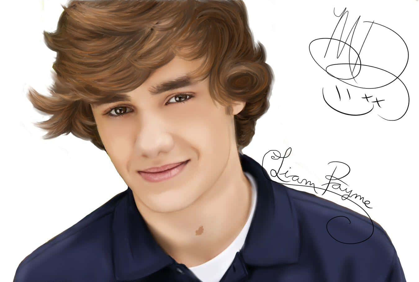Liam Payne, navy shirt, plain white background, HD Desktop Wallpaper