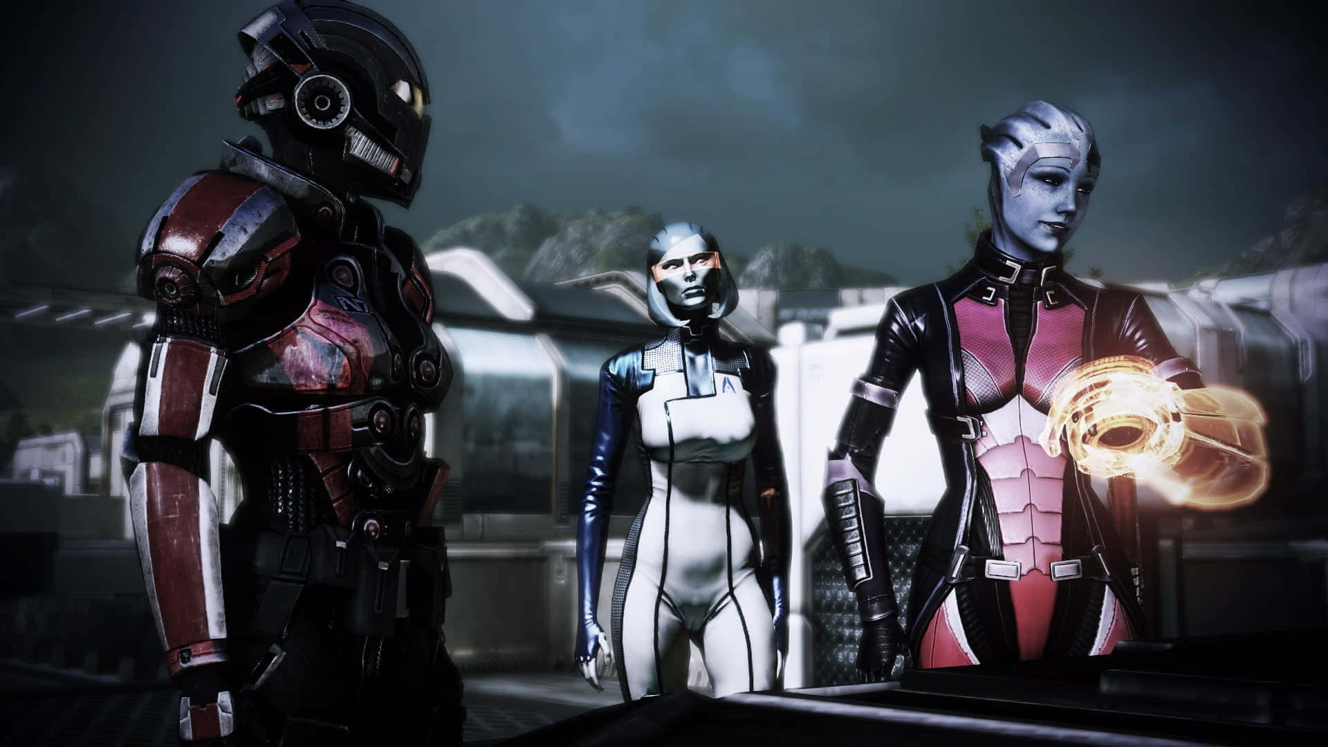 Liara T'soni, asari scientist, futuristic armored figures, Full HD Desktop Wallpaper
