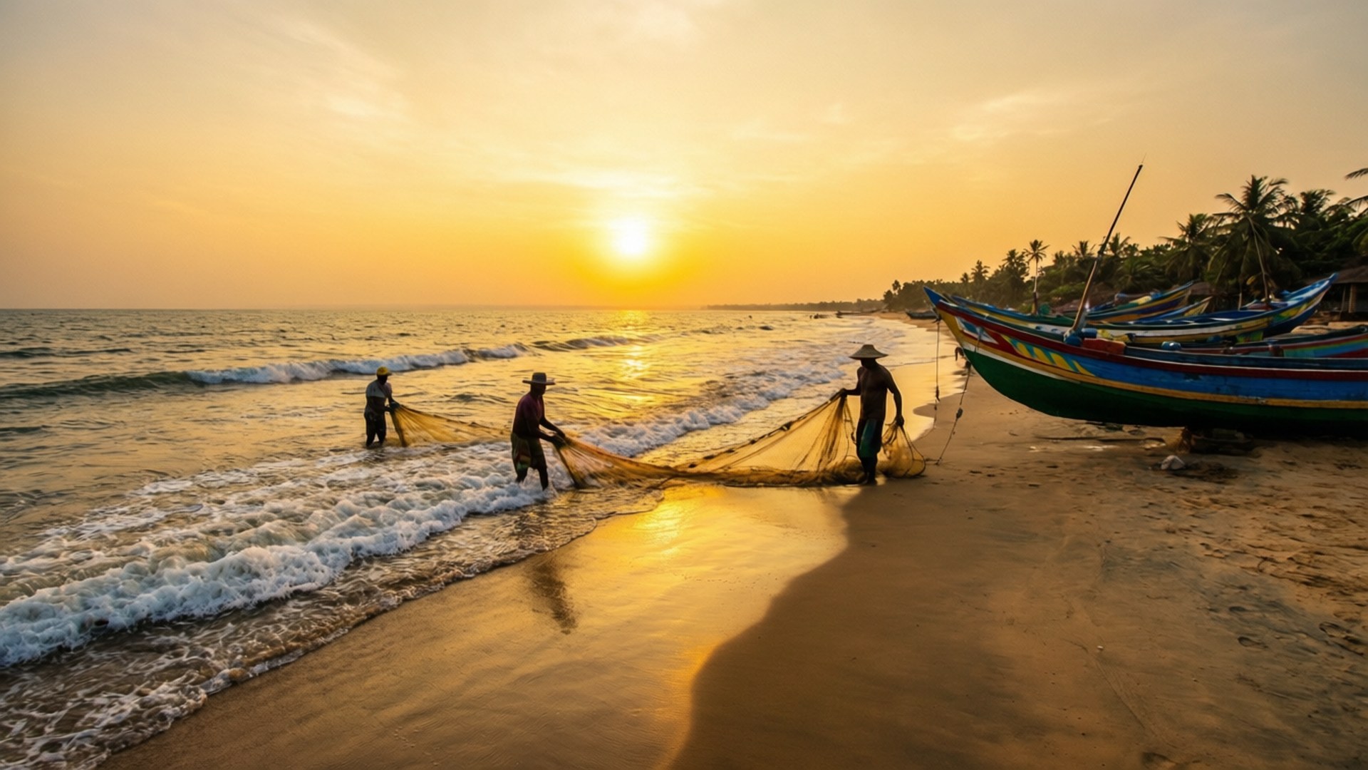 Liberia, beach, sunset, Full HD Desktop Wallpaper