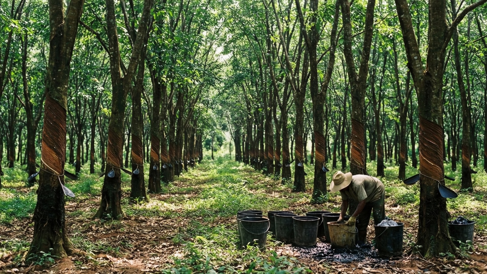 Liberia, rubber tapping, latex, Full HD Desktop Wallpaper