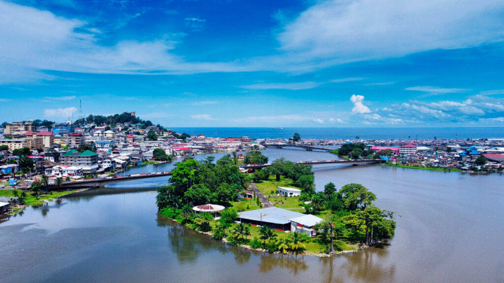 Liberia, river town, wide river, SD Desktop Wallpaper