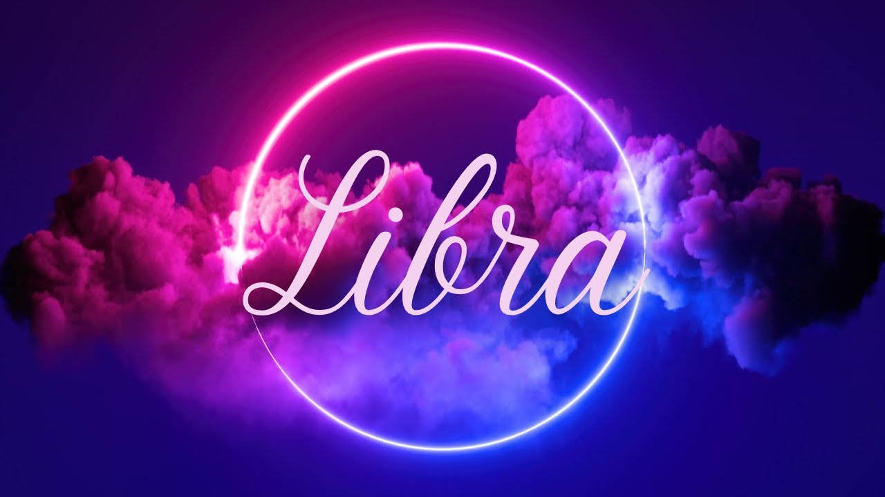 Libra, neon ring, cursive Libra text, HD Desktop Wallpaper