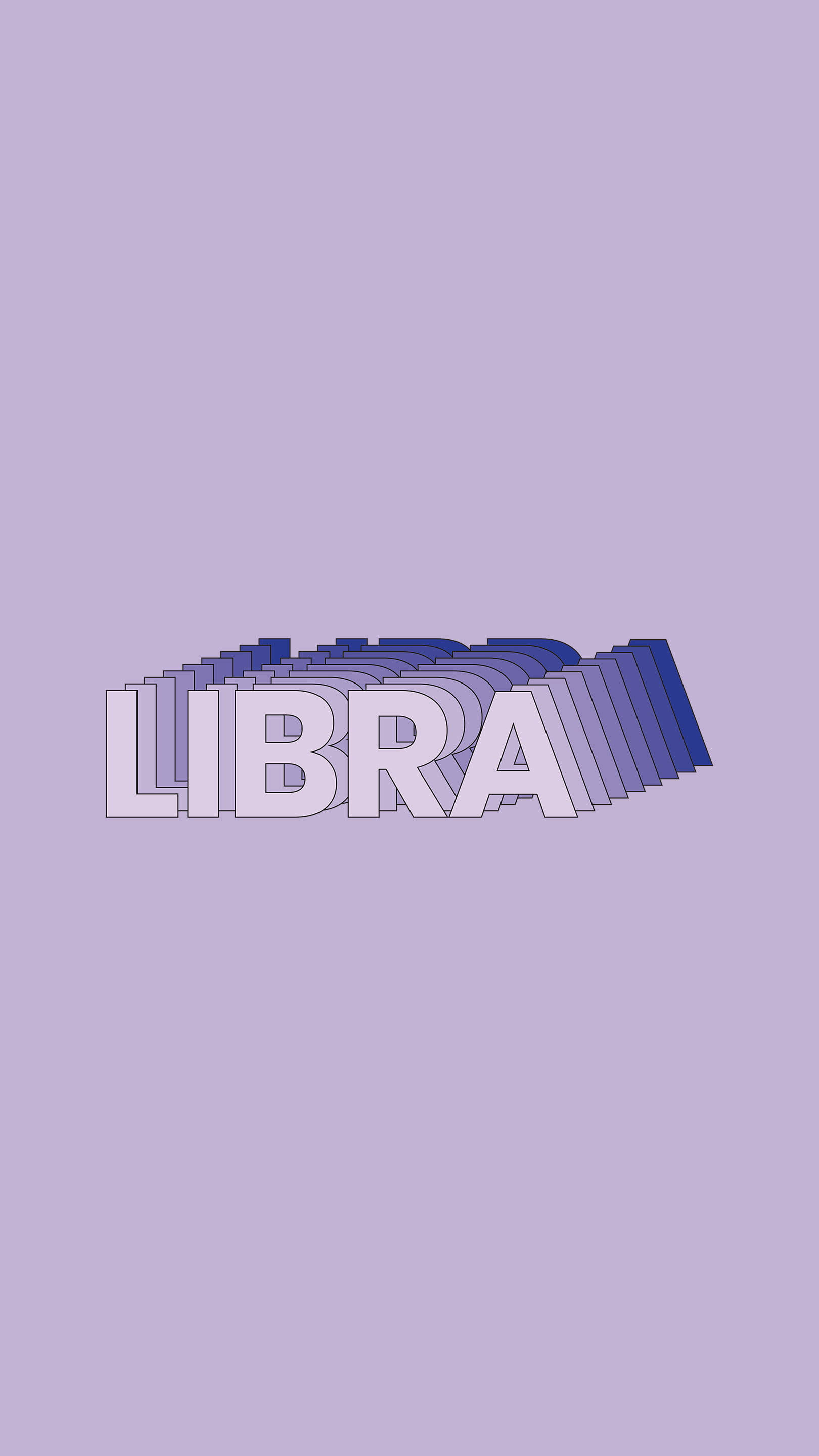 Libra Zodiac, white letters, blue gradient effect, 2K Phone Wallpaper
